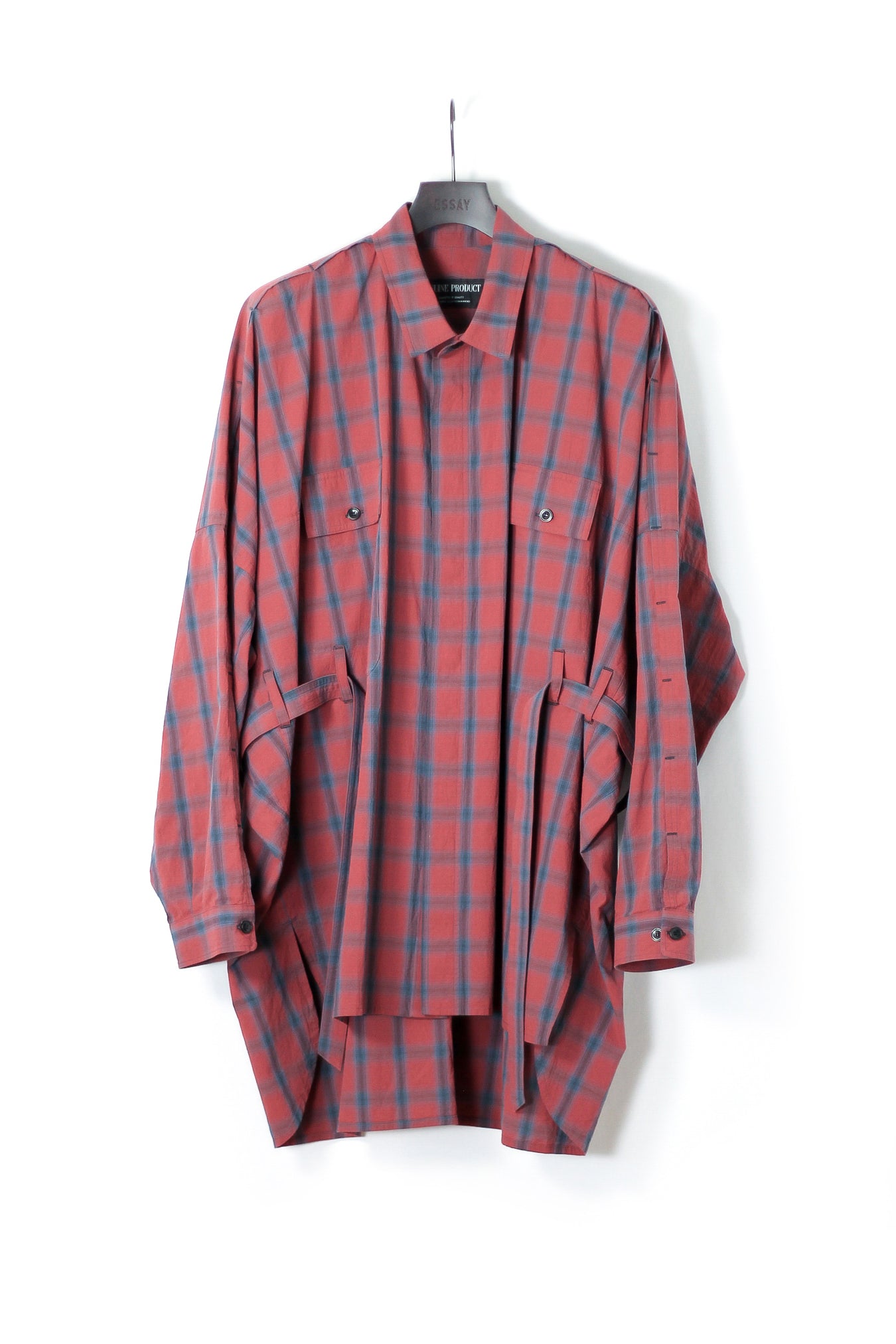 ESSAY DRAPE SHIRT - RED CHECK