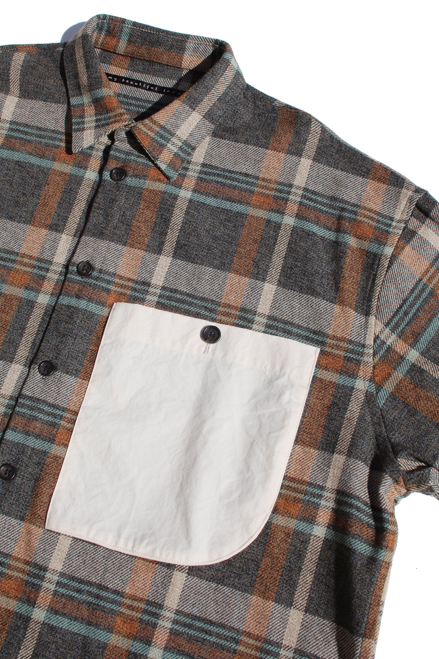 MY BEAUTIFUL LANDLET HEATHER MIX CHECKED COTTON SHIRT