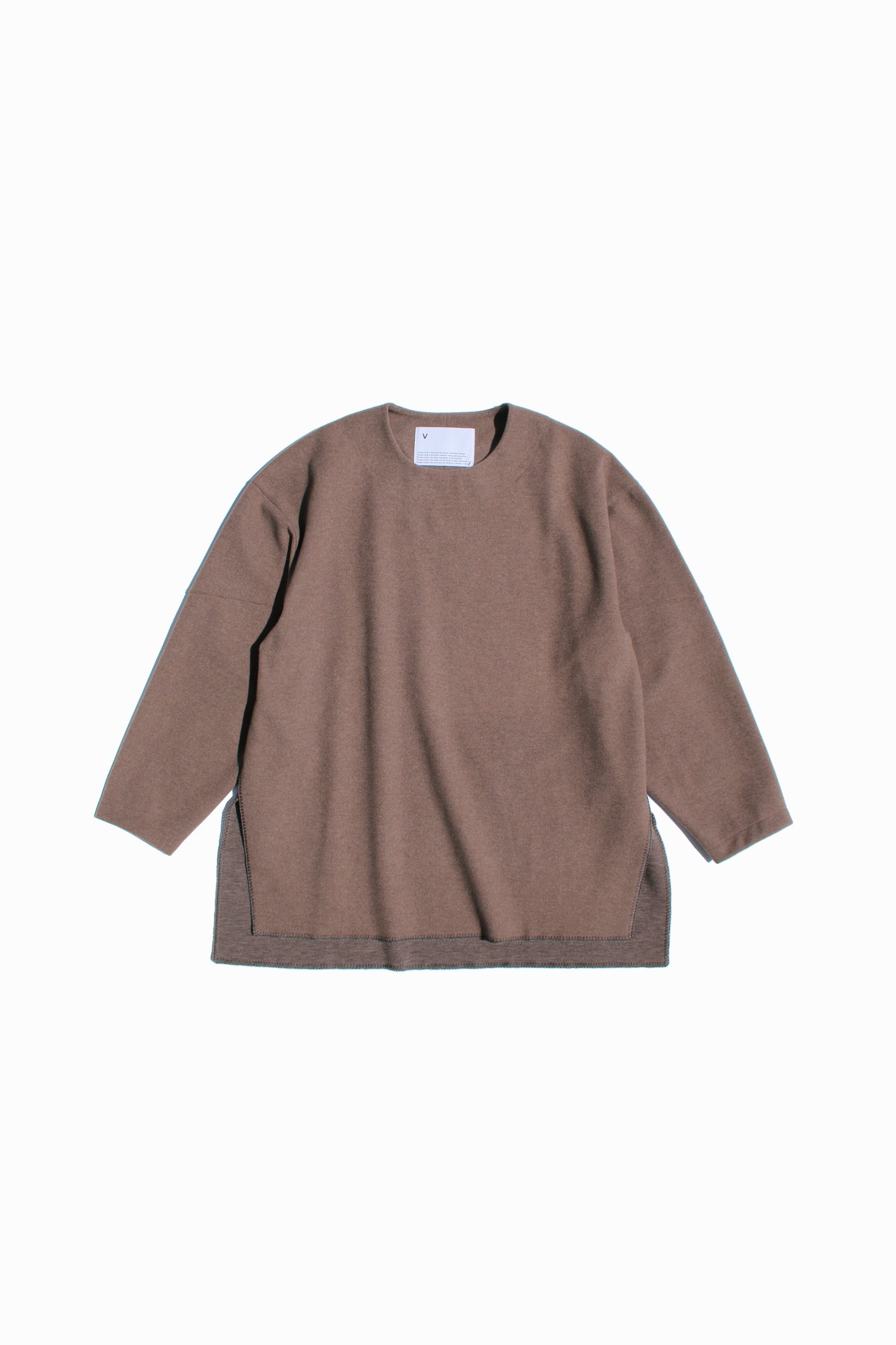 VOAAOV HYBRID RELUX JERJEY PULLOVER - BROWN