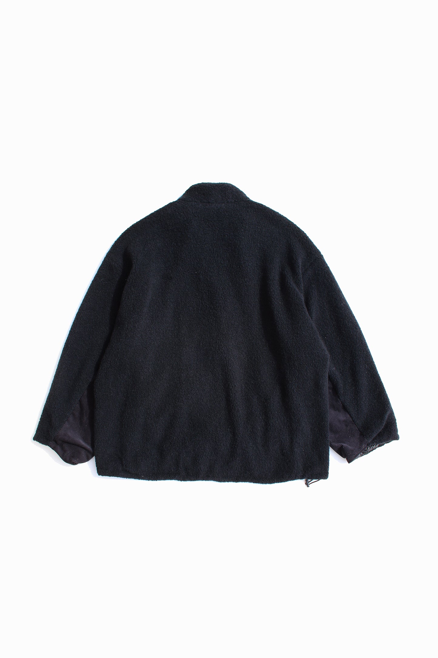 VOAAOV BISHU ANGORA PILE JERSEY REVERSIBLE BOA JACKET - BLACK