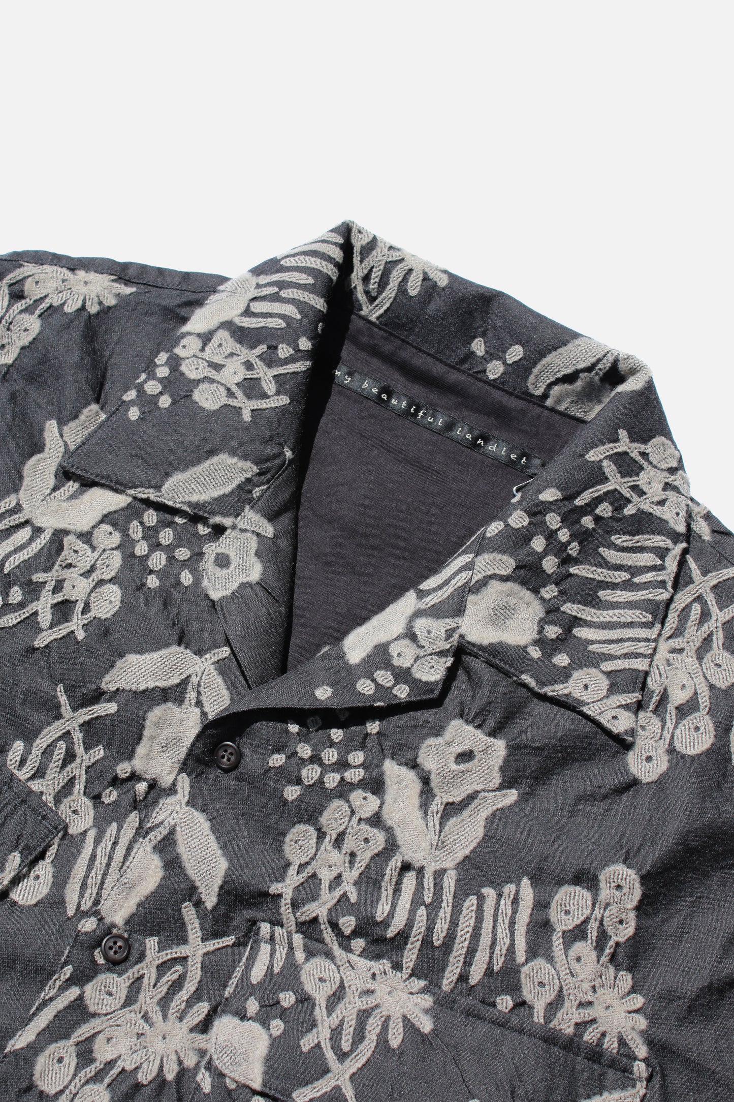 MY BEAUTIFUL LANDLET ORIGINAL FLOWER JACQUARD SHIRT - BLACK