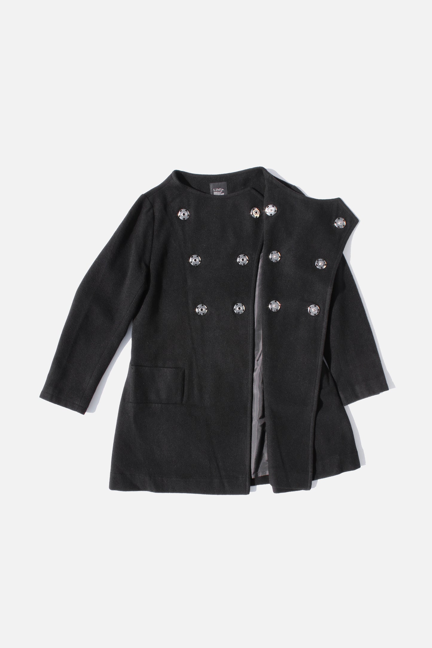 LIMI feu SNAP-BUTTON COAT BLACK