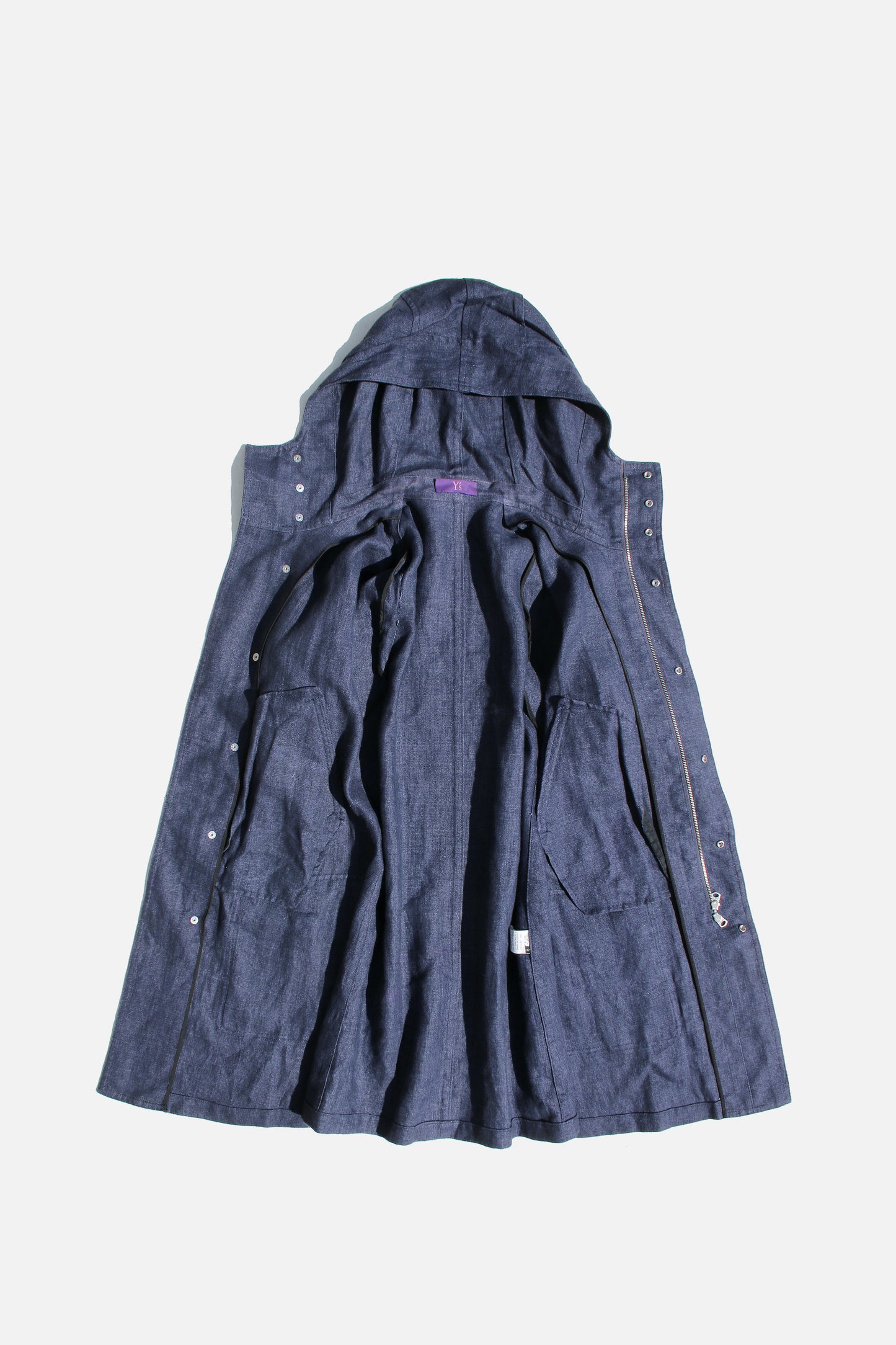 Y's SHORT SLEEVE LINEN MODS COAT NAVY