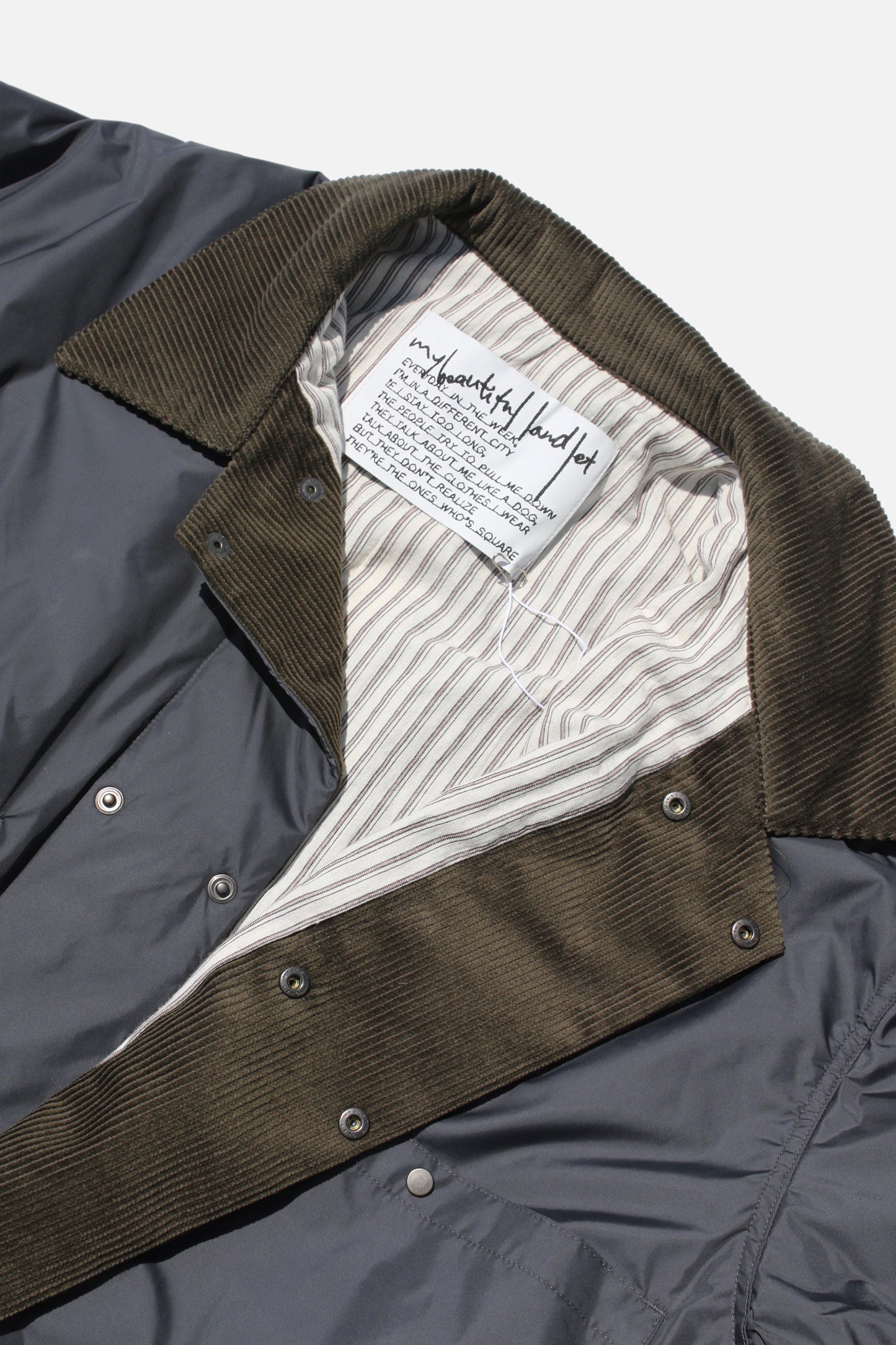 MY BEAUTIFUL LANDLET PADDED NYLON JACKET - CHARCOAL