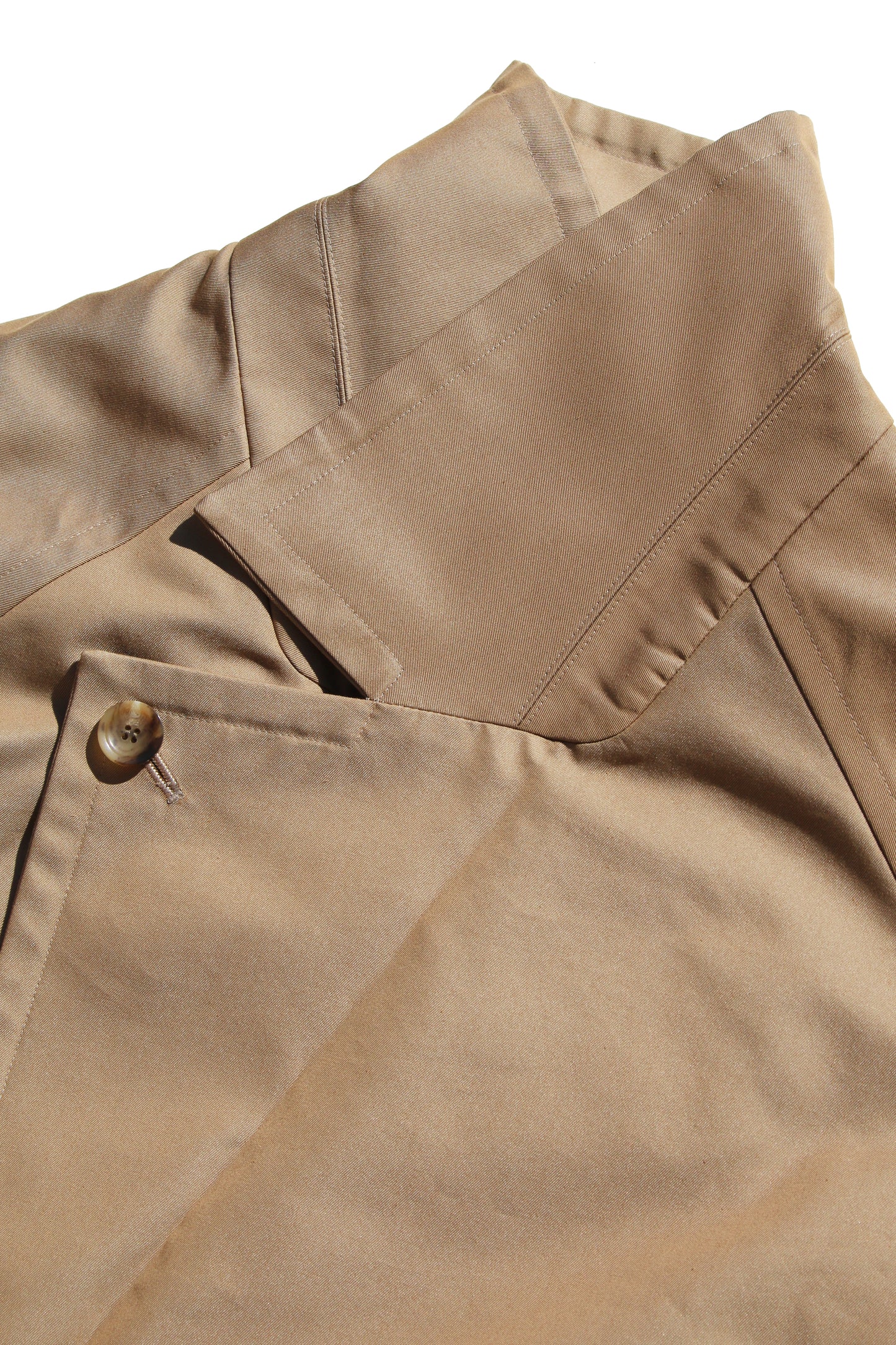 VOAAOV SUPIMA COTTON x POLYESTER GABADINE COAT - BEIGE