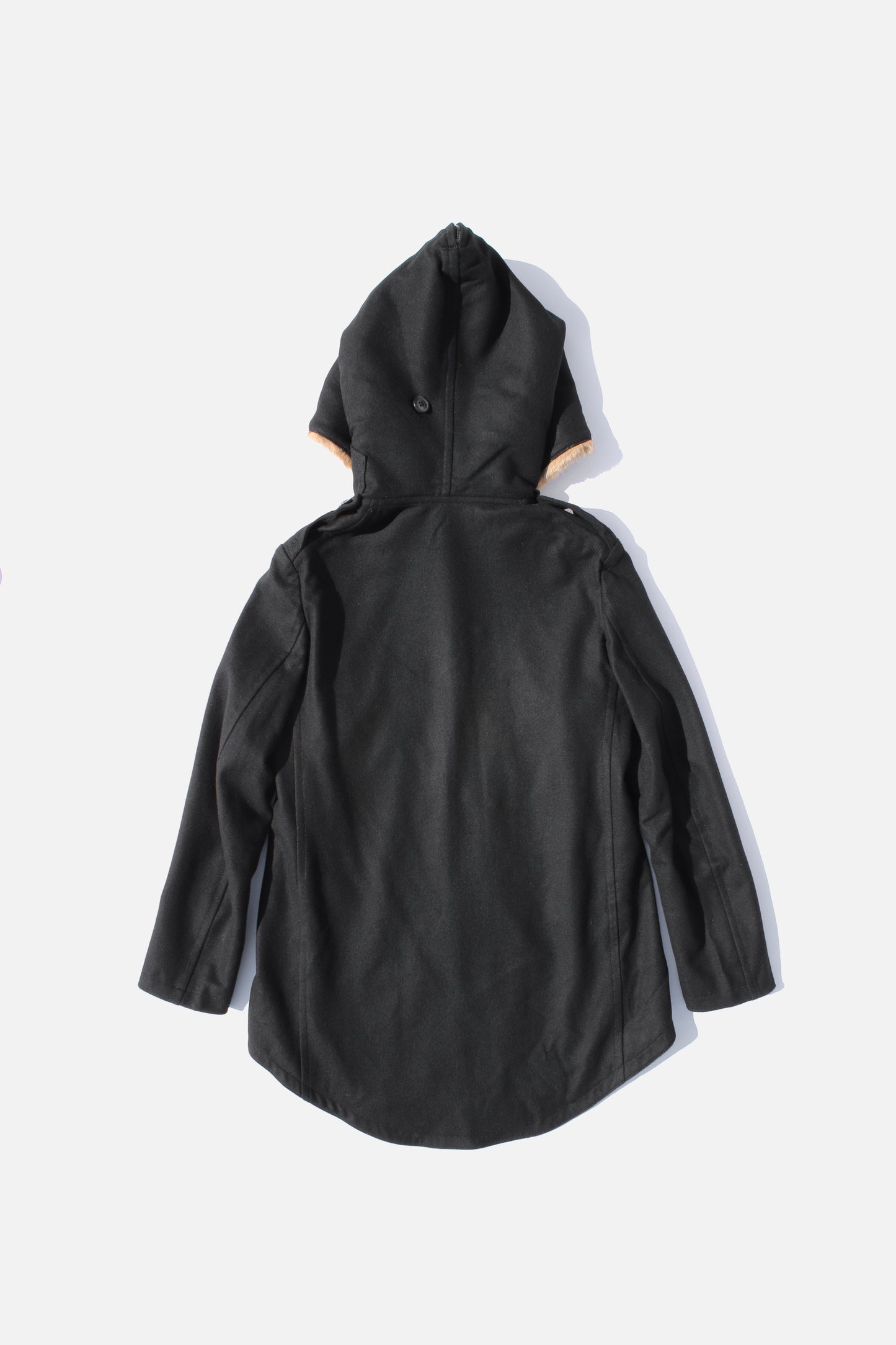 Y's FUR HOOD COAT BLACK