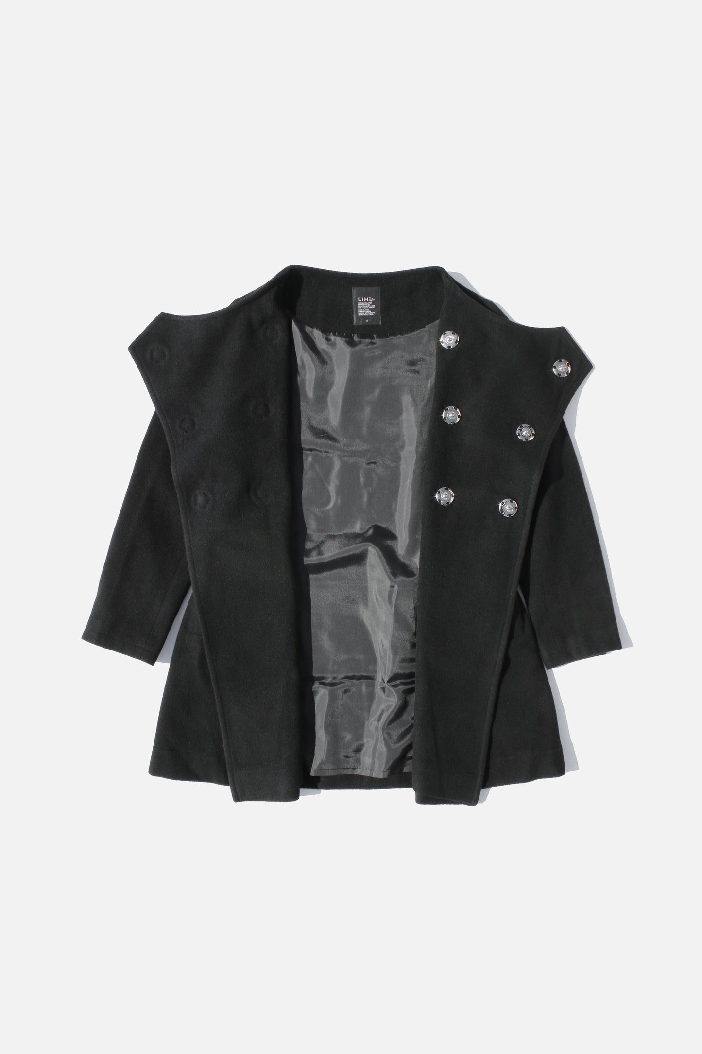LIMI feu SNAP-BUTTON COAT BLACK