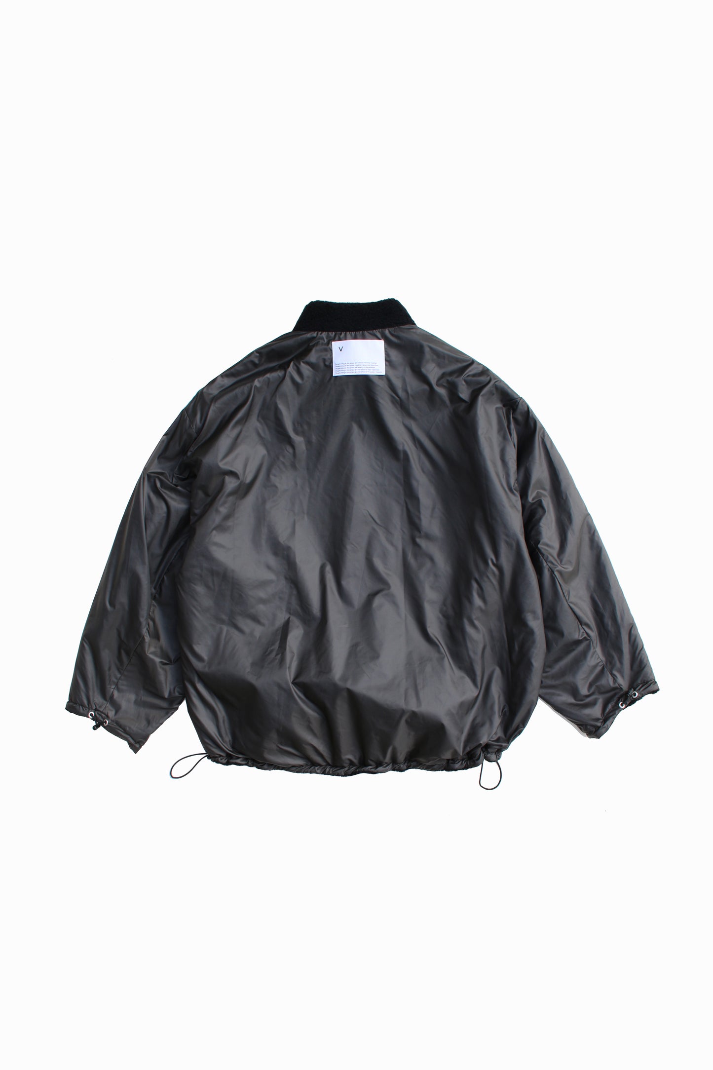 VOAAOV BISHU ANGORA PILE JERSEY REVERSIBLE BOA JACKET - BLACK