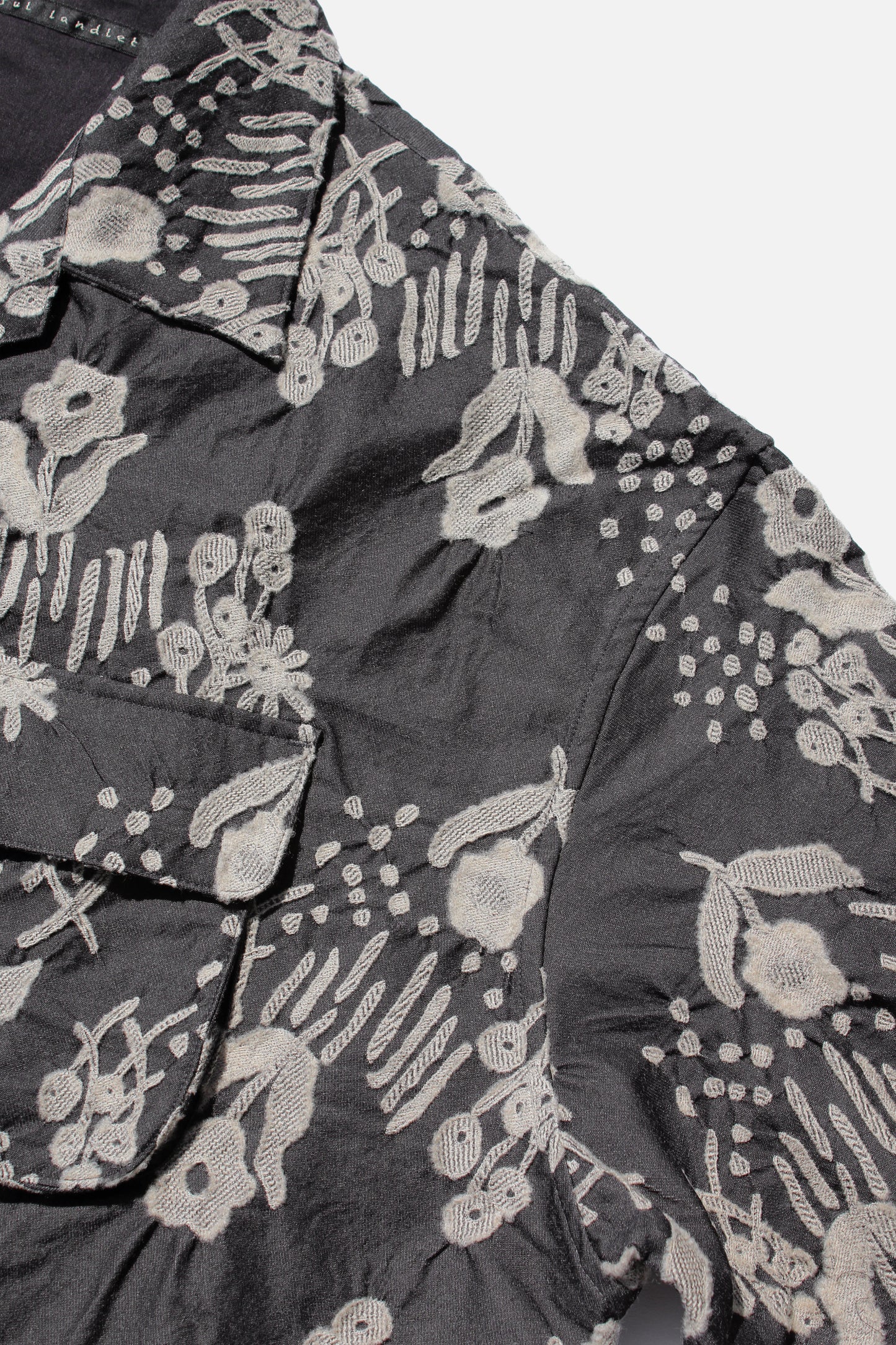 MY BEAUTIFUL LANDLET ORIGINAL FLOWER JACQUARD SHIRT - BLACK