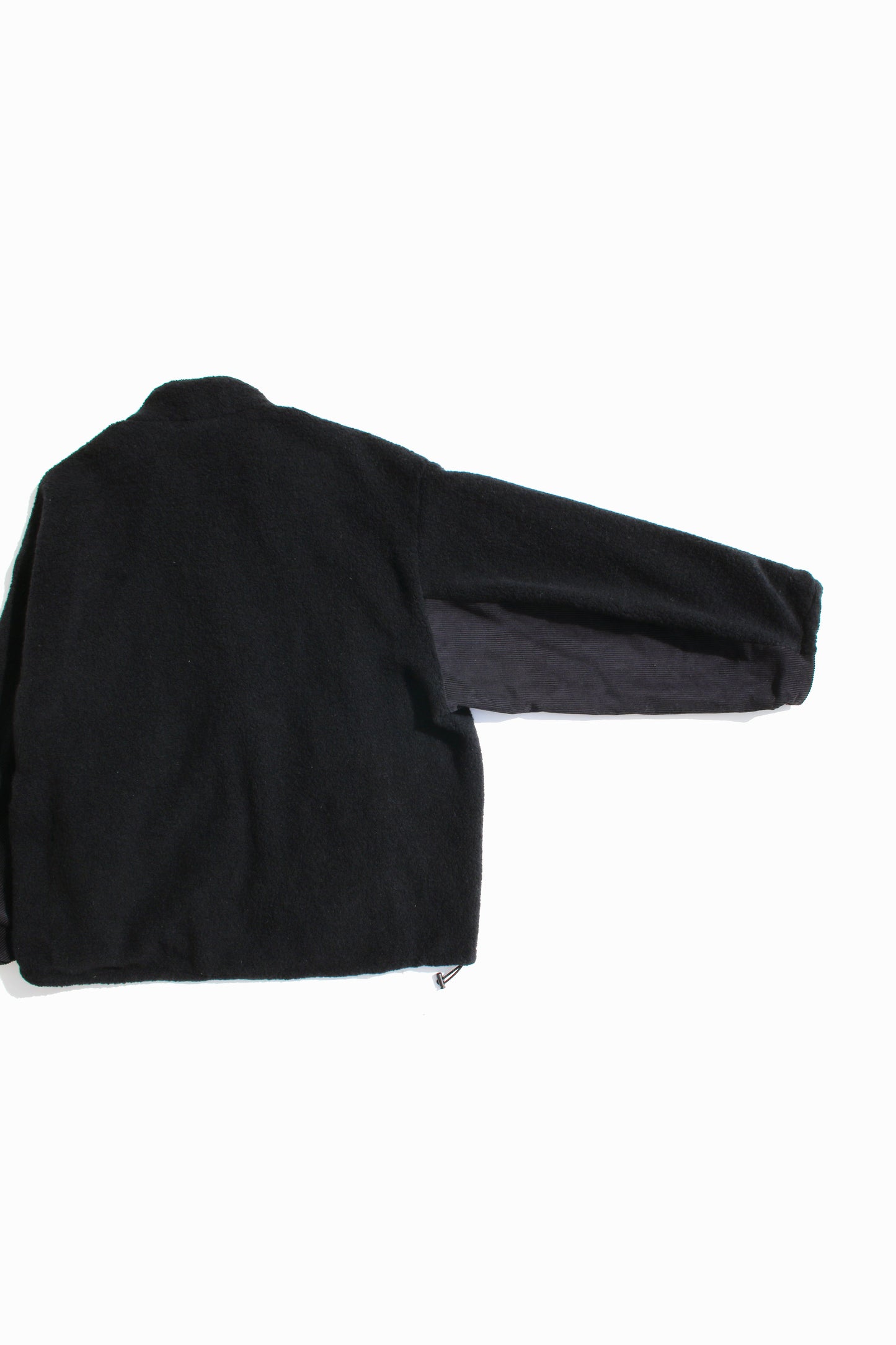 VOAAOV BISHU ANGORA PILE JERSEY REVERSIBLE BOA JACKET - BLACK