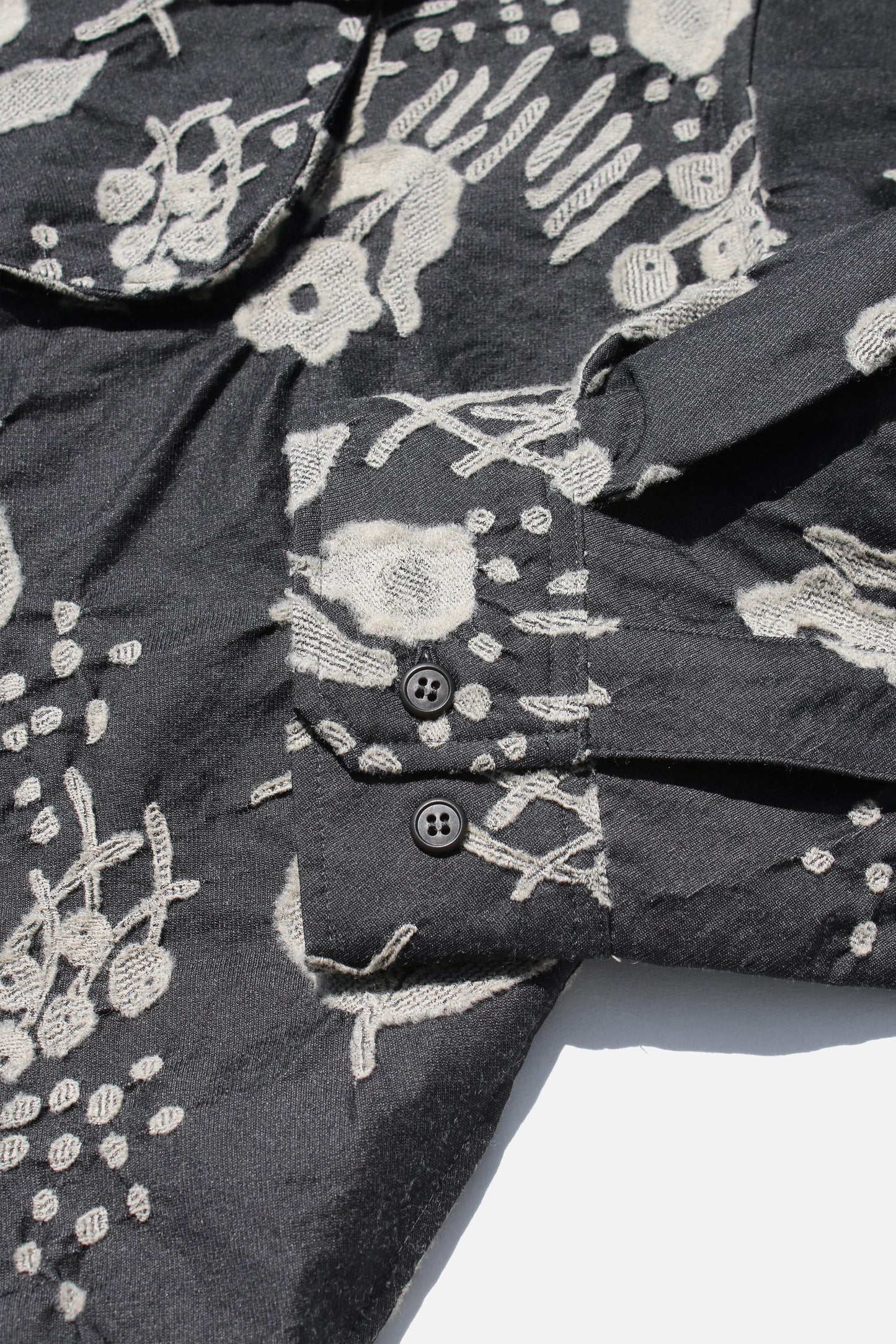 MY BEAUTIFUL LANDLET ORIGINAL FLOWER JACQUARD SHIRT - BLACK