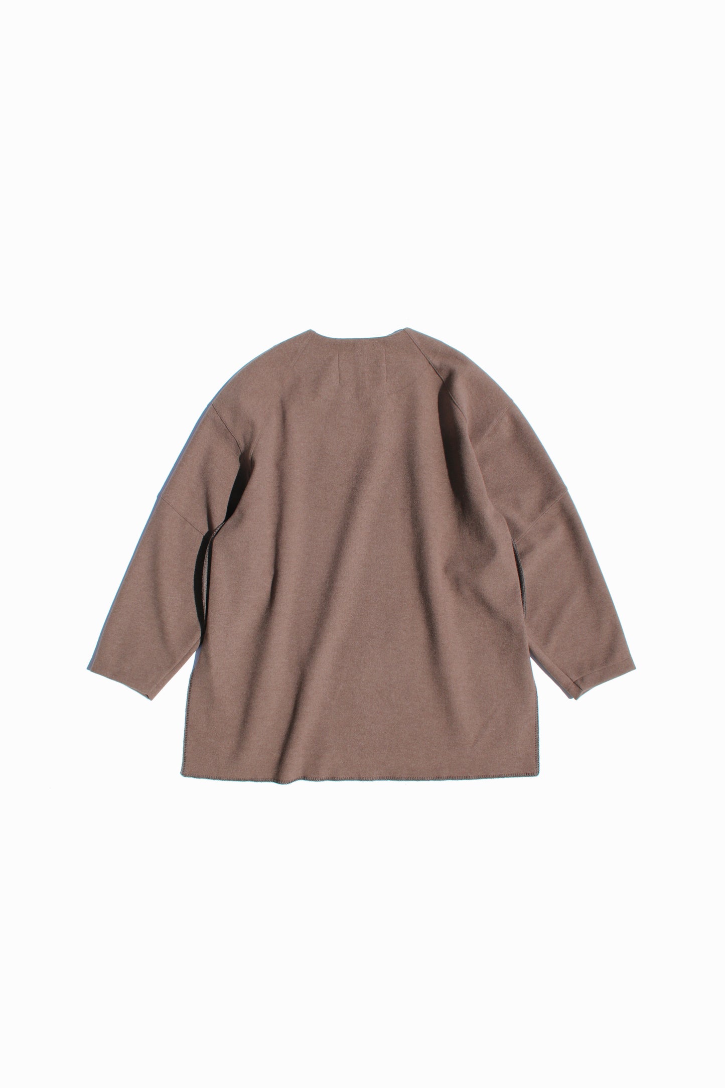 VOAAOV HYBRID RELUX JERJEY PULLOVER - BROWN