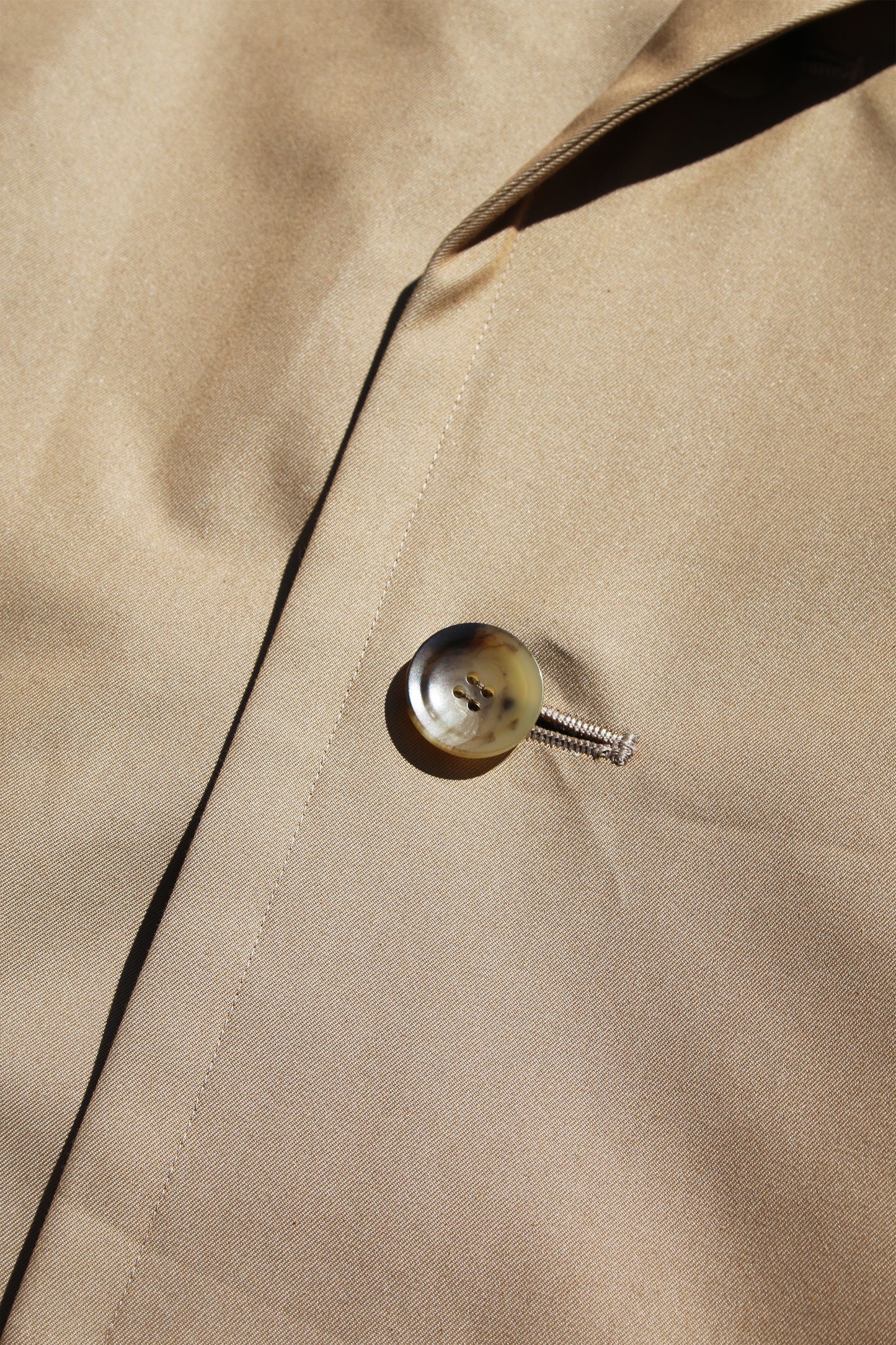 VOAAOV SUPIMA COTTON x POLYESTER GABADINE COAT - BEIGE