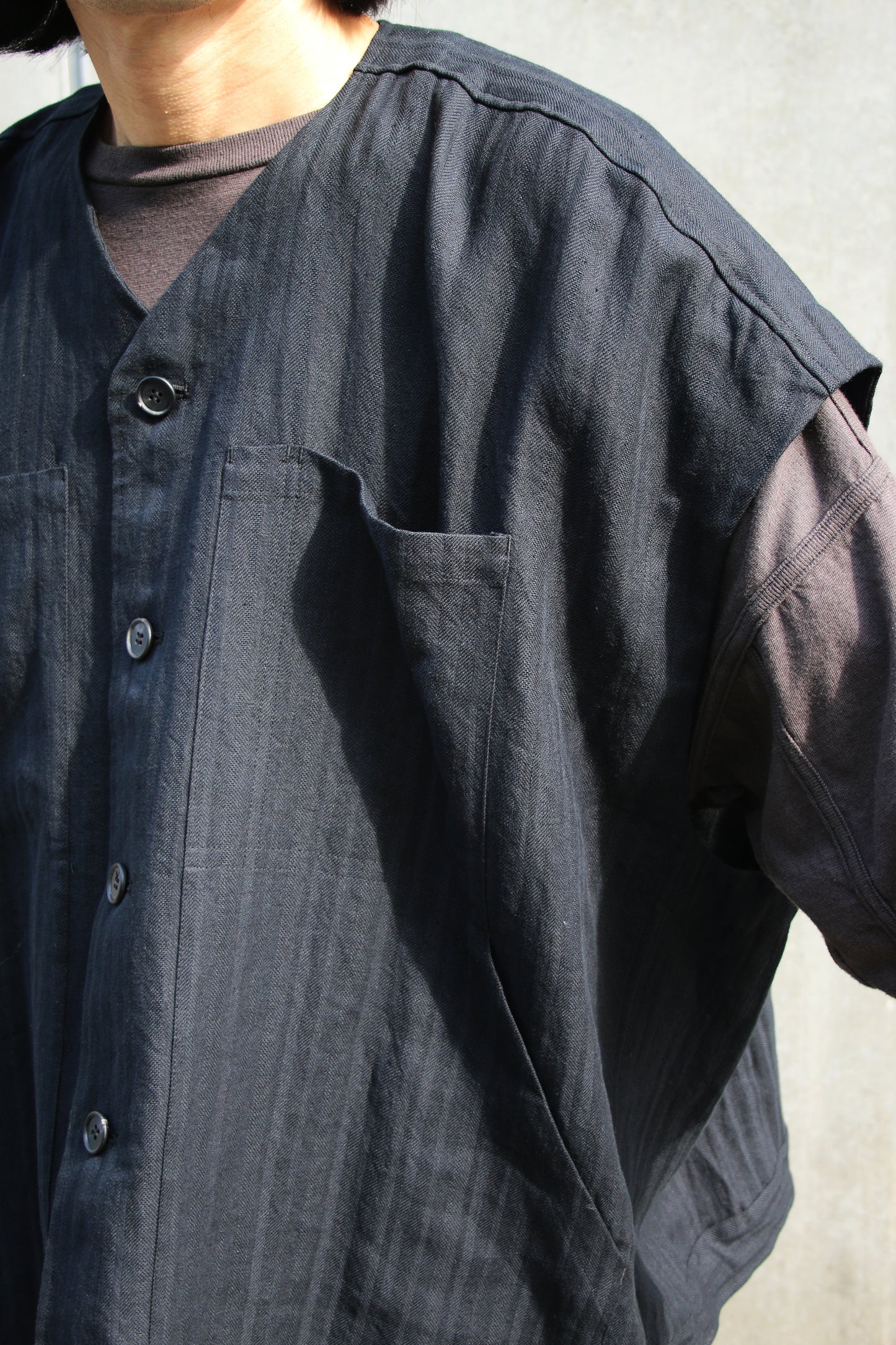O PROJECT ANTIQUE LINEN BODY WARMER