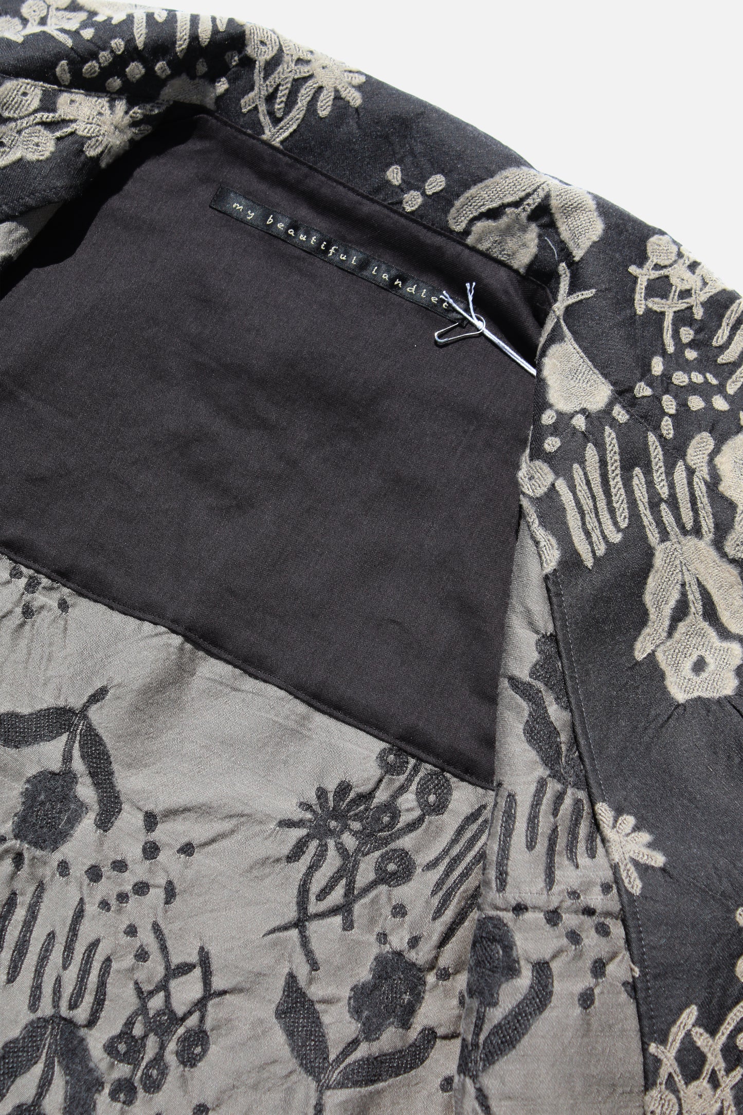 MY BEAUTIFUL LANDLET ORIGINAL FLOWER JACQUARD SHIRT - BLACK