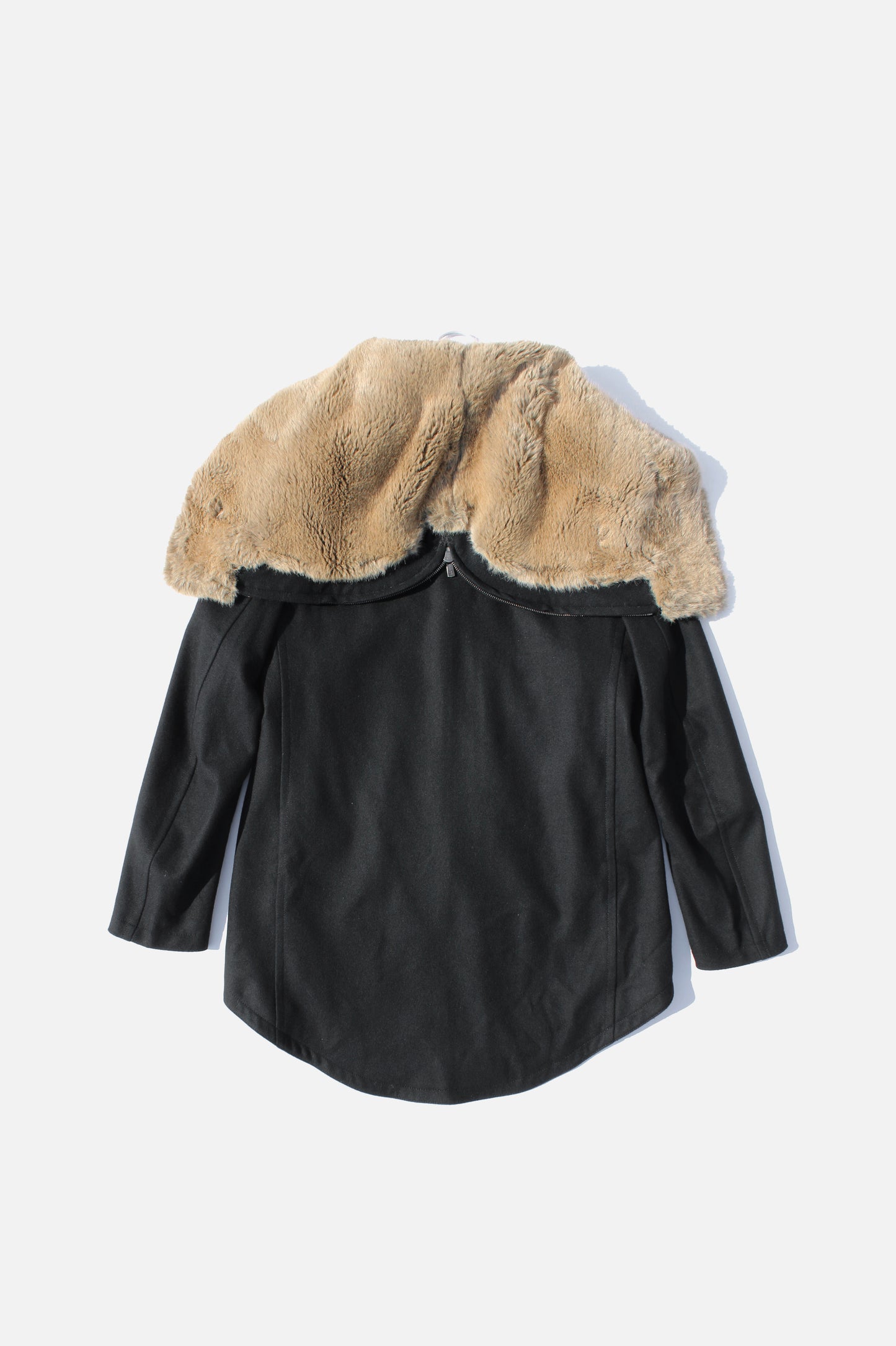 Y's FUR HOOD COAT BLACK