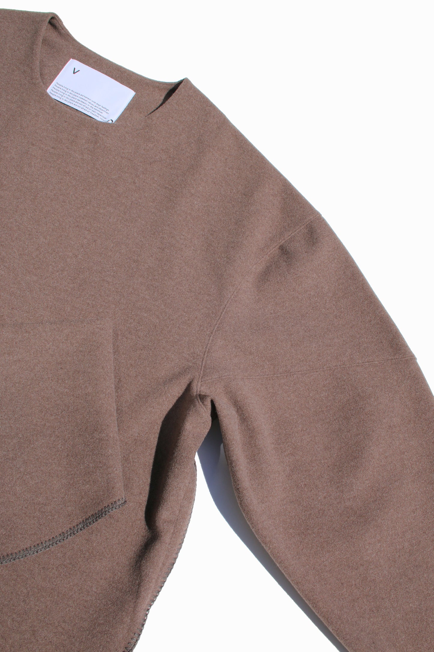 VOAAOV HYBRID RELUX JERJEY PULLOVER - BROWN