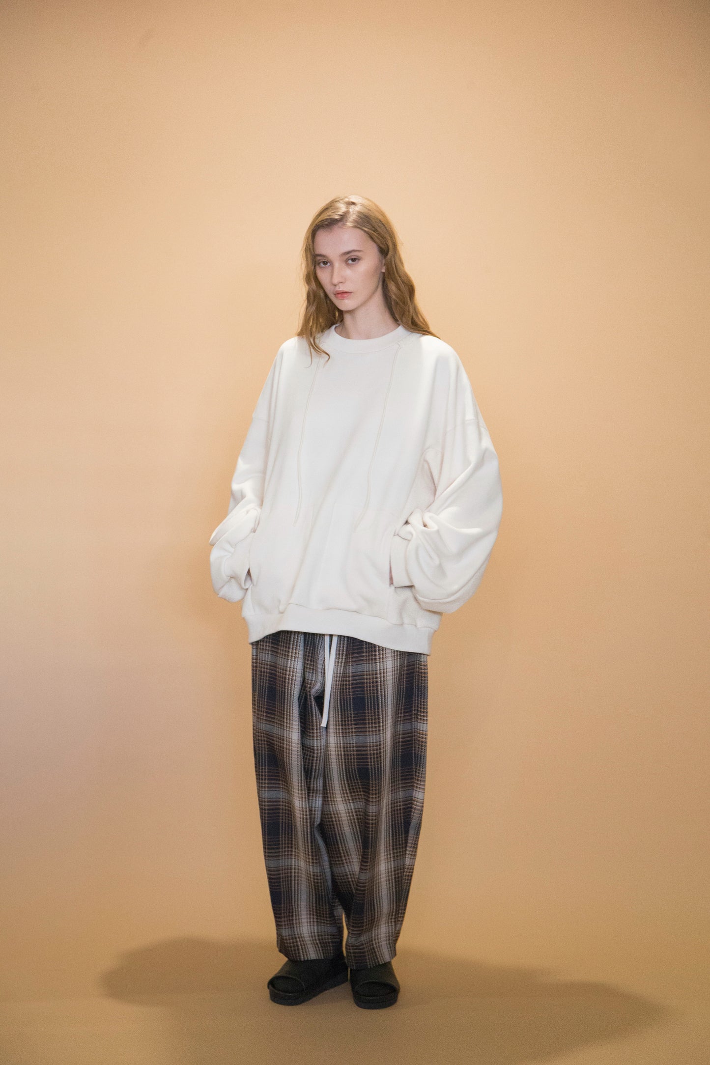 MY BEAUTIFUL LANDLET PLAID HEAVY TWILL PANTS