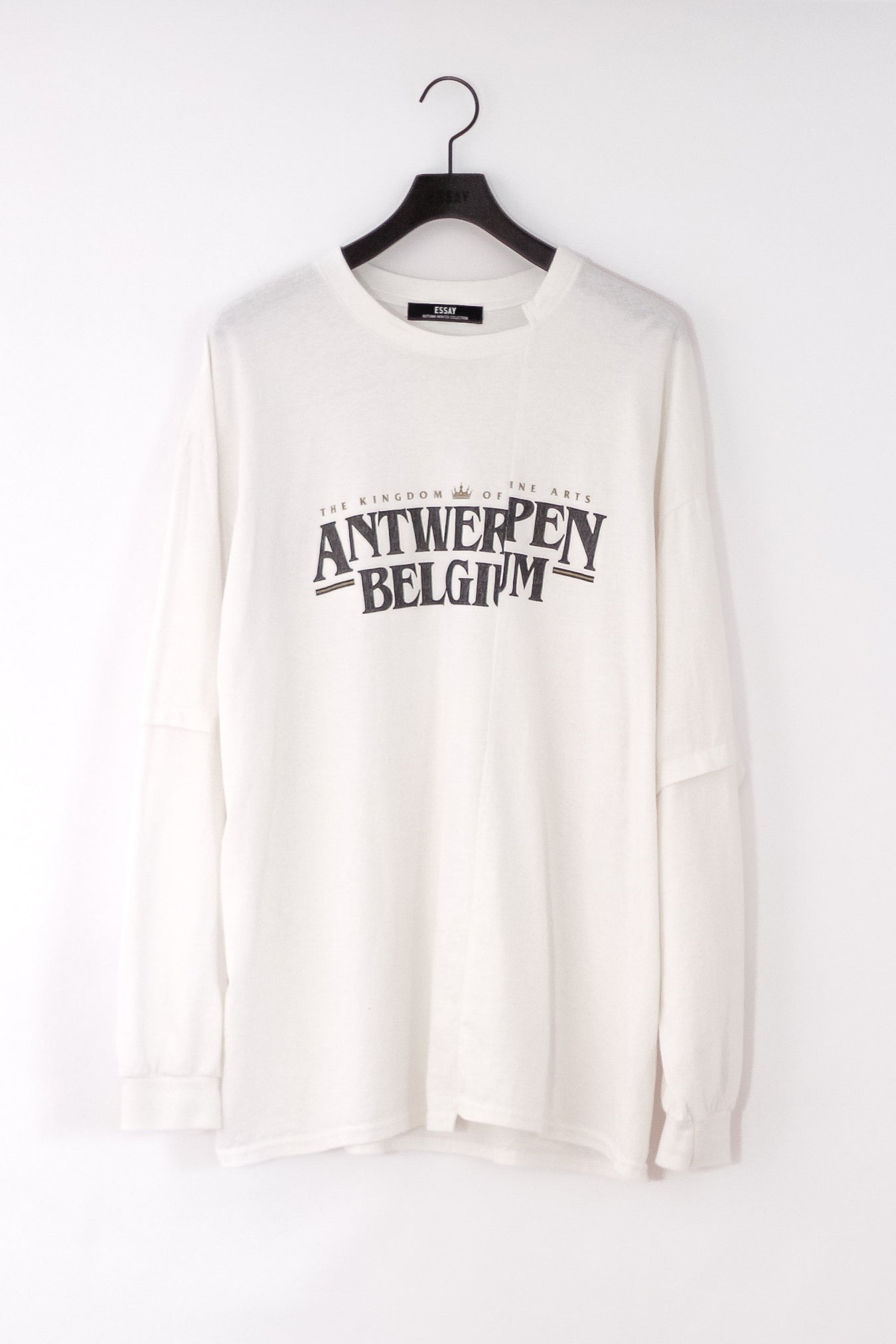 ESSAY CUT UP LONG LAYER T-SHIRT - ANTWERPEN WHITE