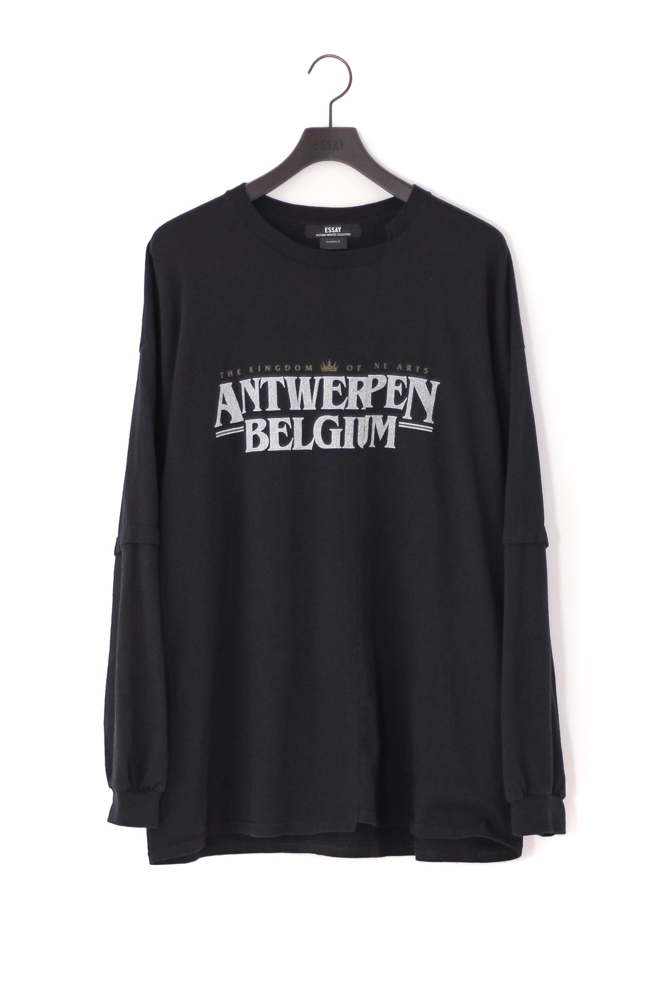 ESSAY CUT UP LONG LAYER T-SHIRT - ANTWERPEN BLACK