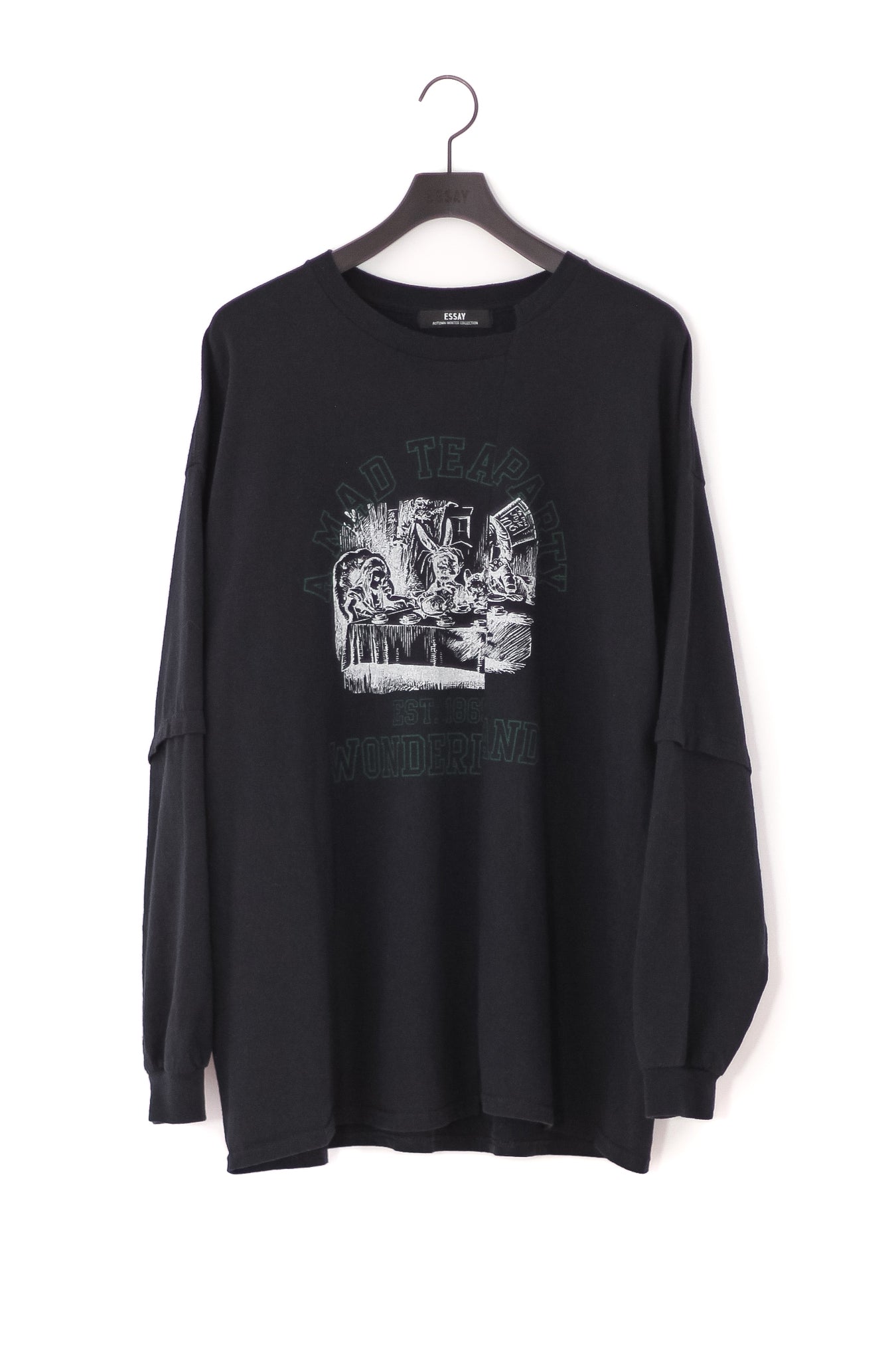 ESSAY CUT UP LONG LAYER T-SHIRT - TEA PARTY