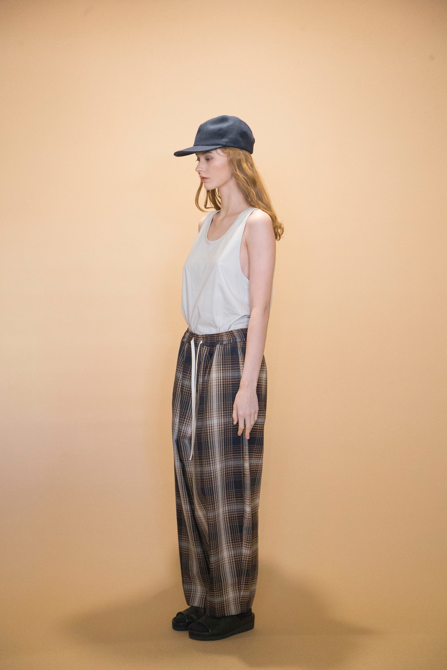 MY BEAUTIFUL LANDLET PLAID HEAVY TWILL PANTS