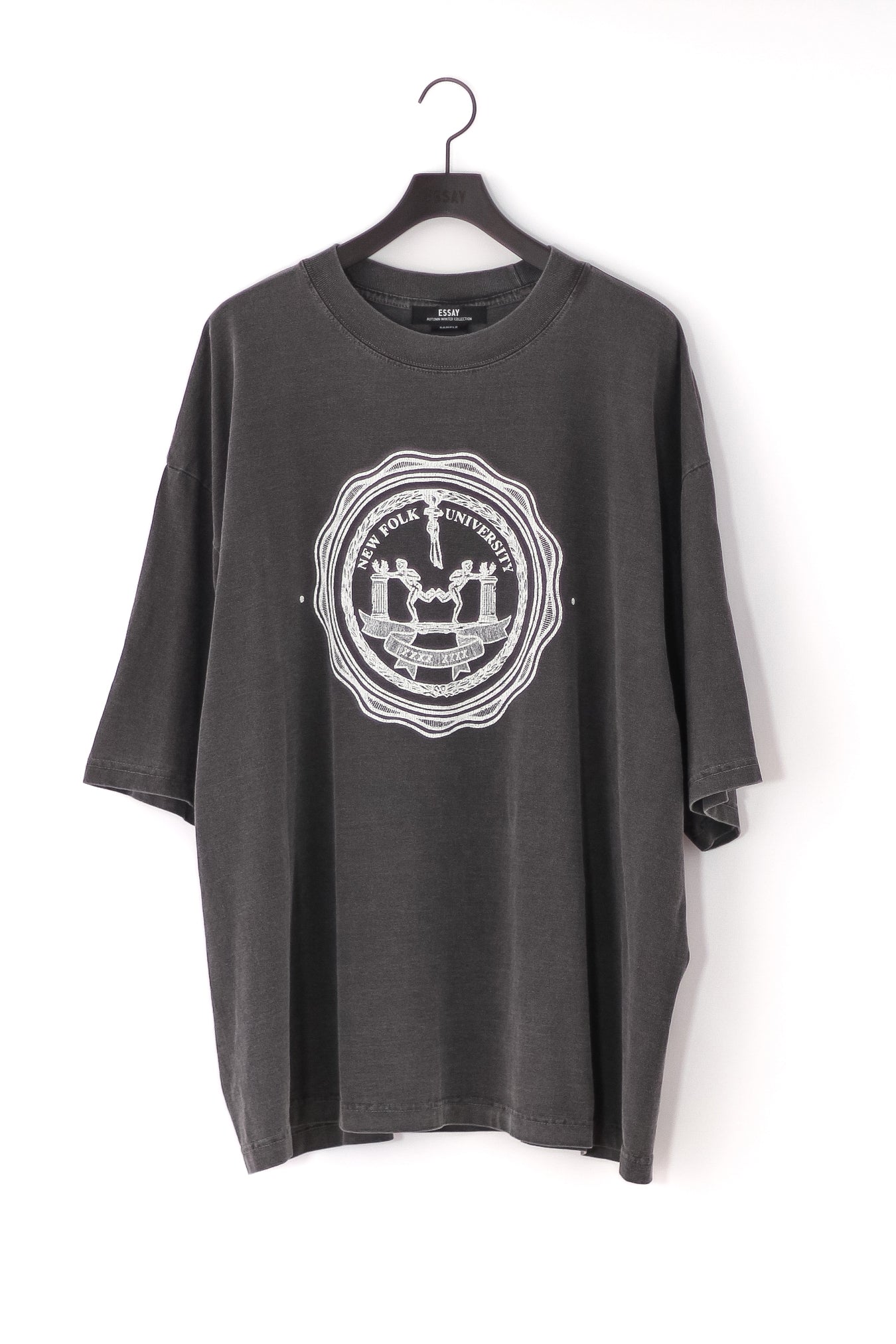 ESSAY PIGMENT DROPSHOULDER T-SHIRT - CHARCOAL NEW FOLK