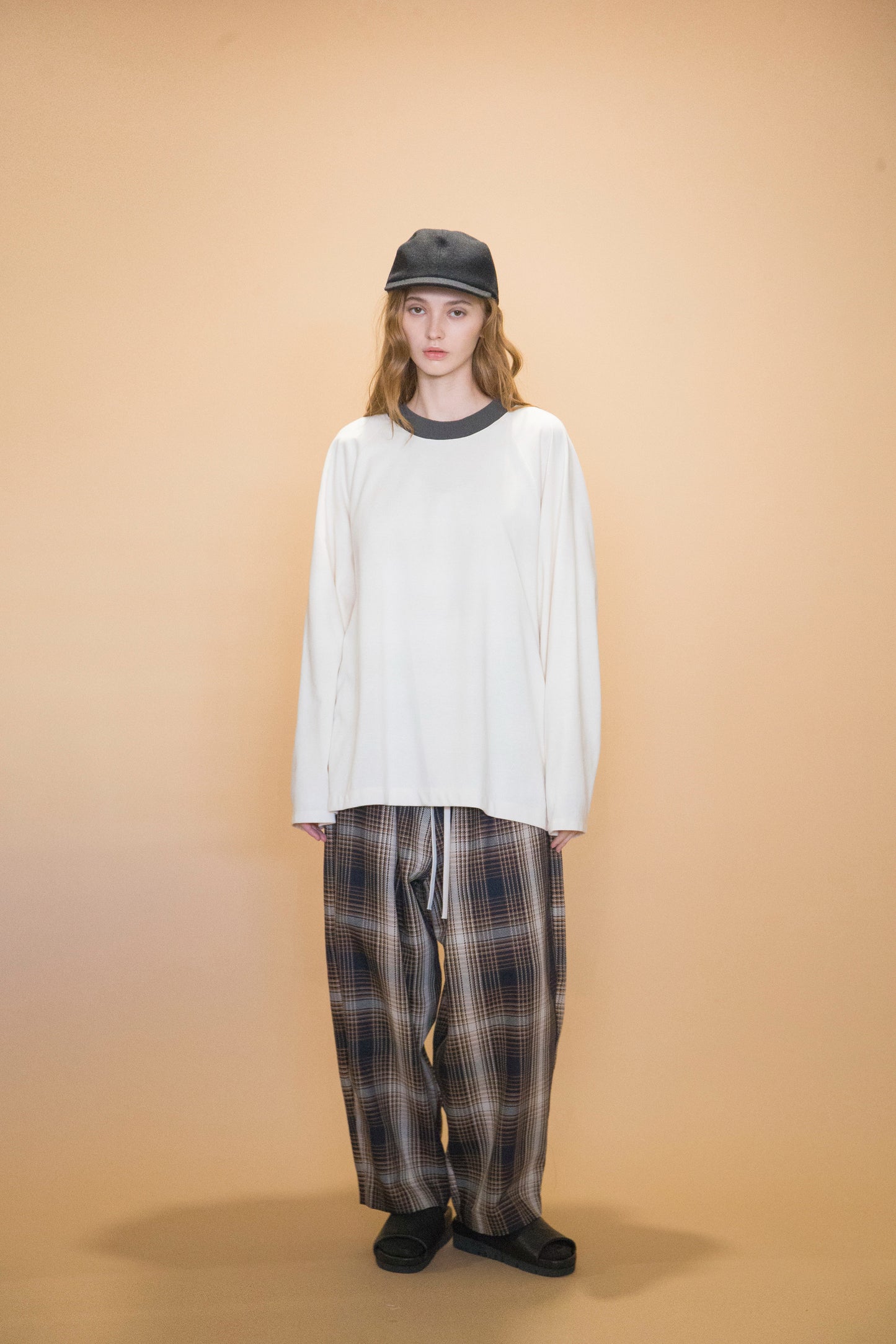 MY BEAUTIFUL LANDLET PLAID HEAVY TWILL PANTS