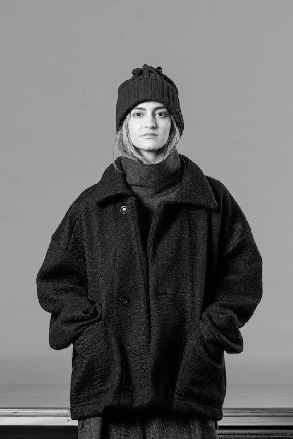 VOAAOV KNIT BEANIE - BLACK