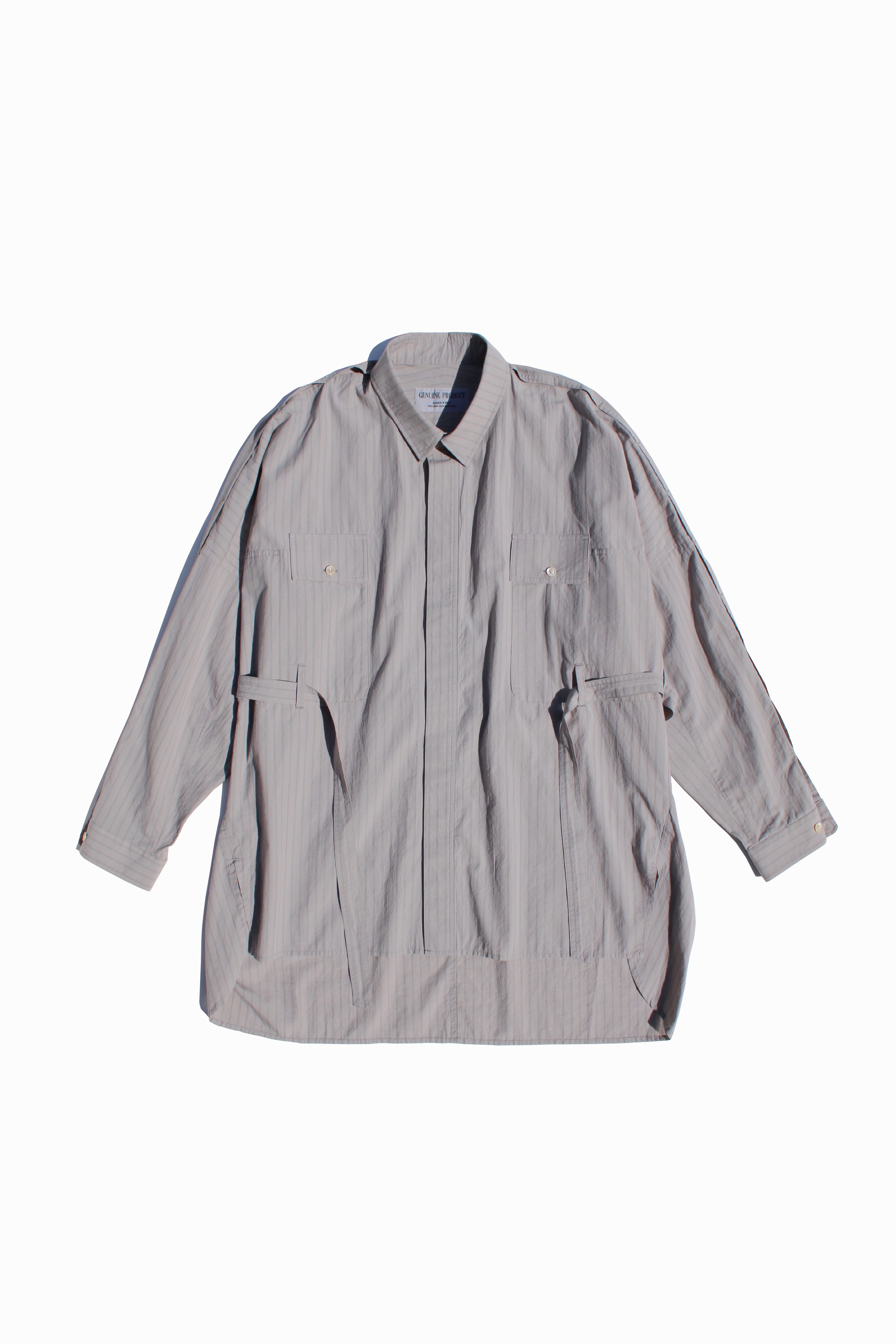 ESSAY DRAPE SHIRT - GREY STRIPE