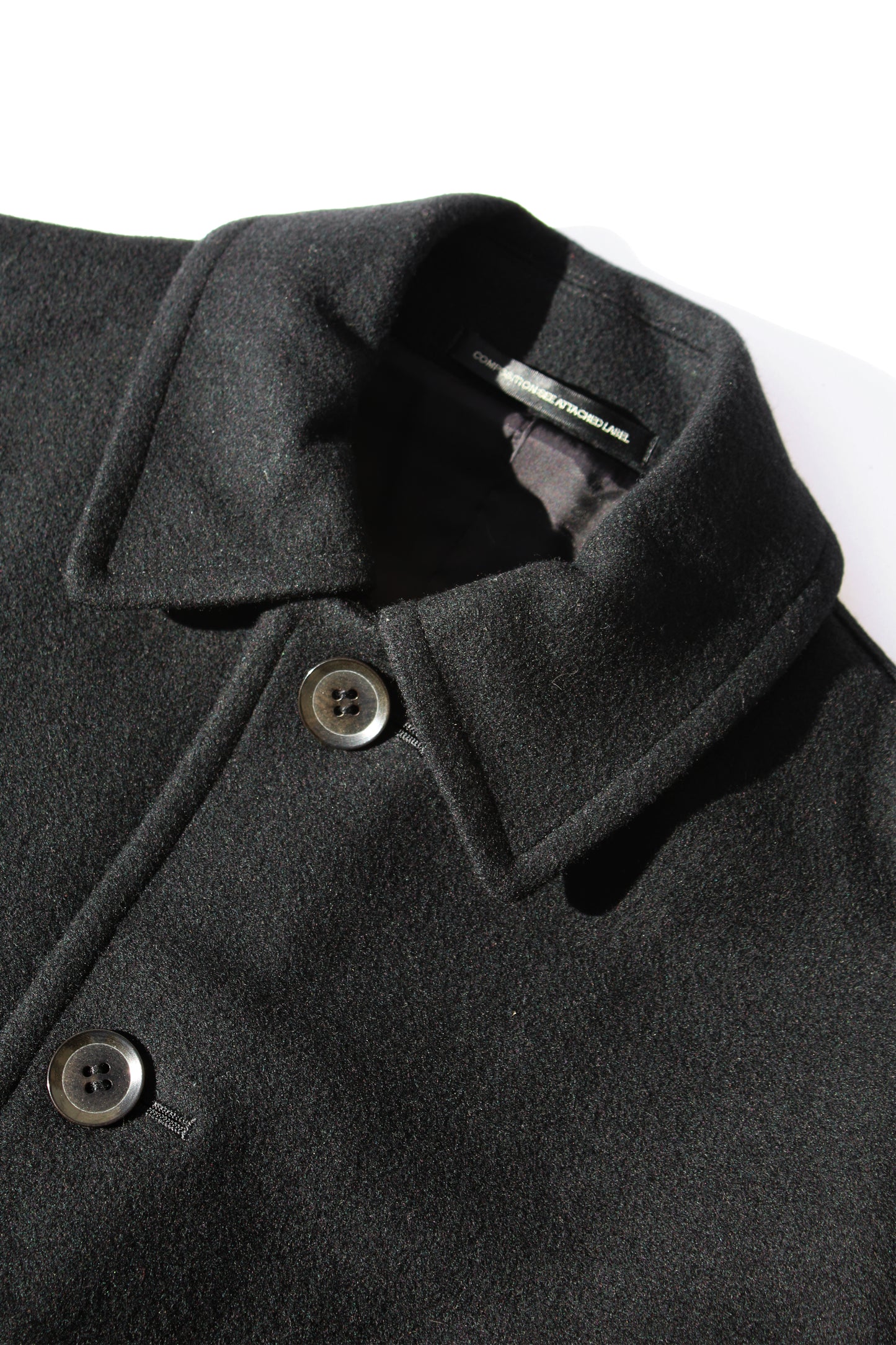 Y's WOOL CASHMERE OPEN-ARM BELT JACKET BLACK