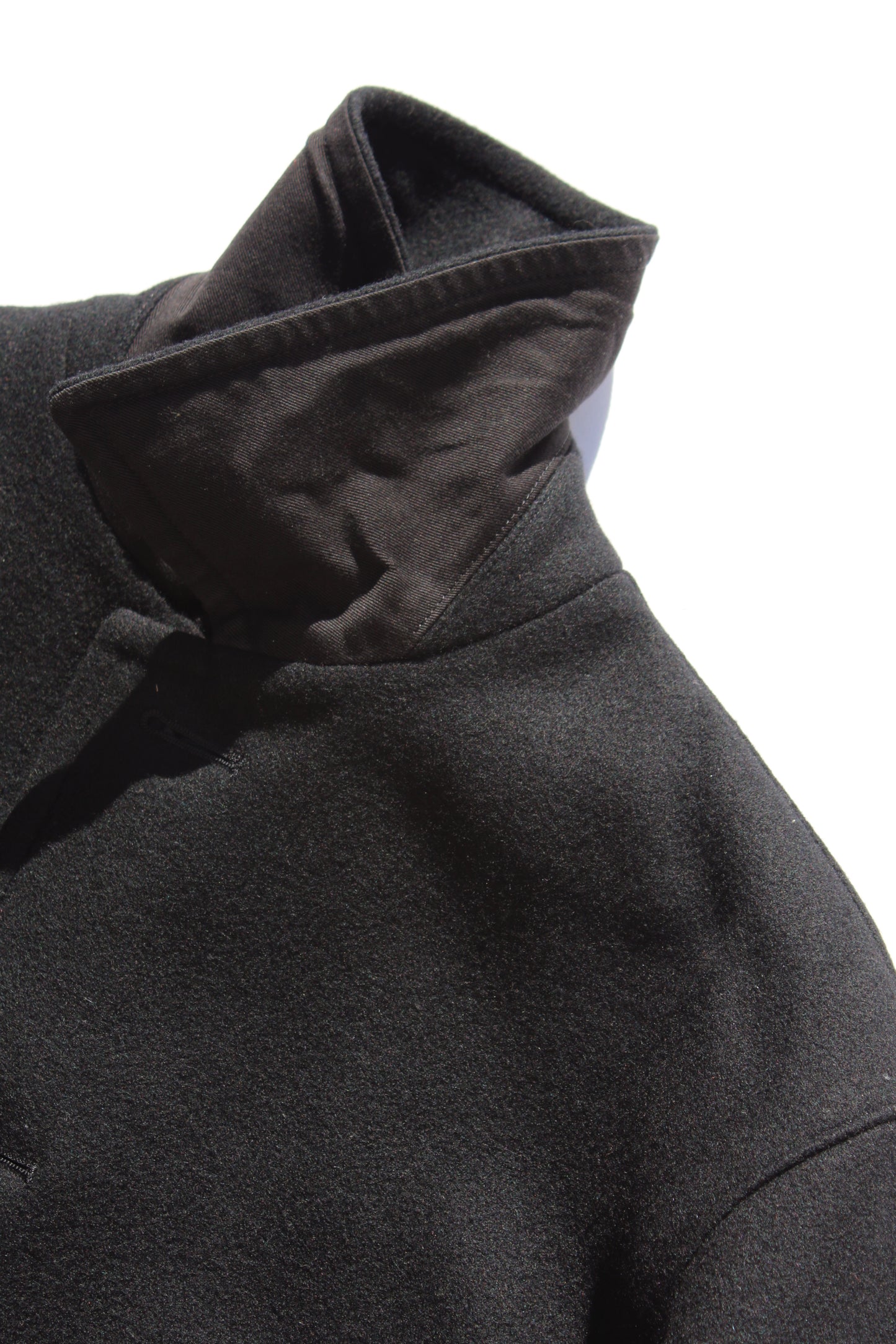 Y's WOOL CASHMERE OPEN-ARM BELT JACKET BLACK