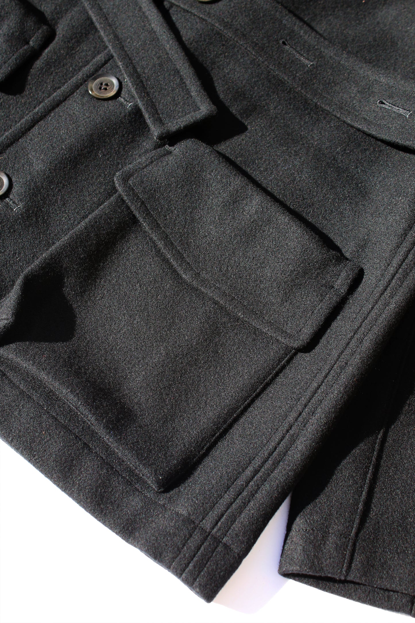 Y's WOOL CASHMERE OPEN-ARM BELT JACKET BLACK