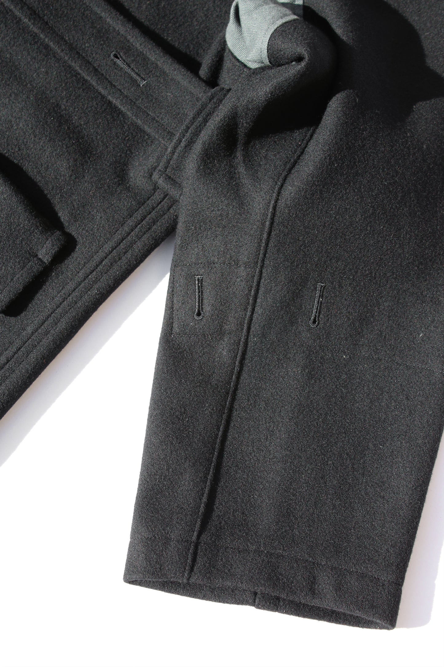 Y's WOOL CASHMERE OPEN-ARM BELT JACKET BLACK