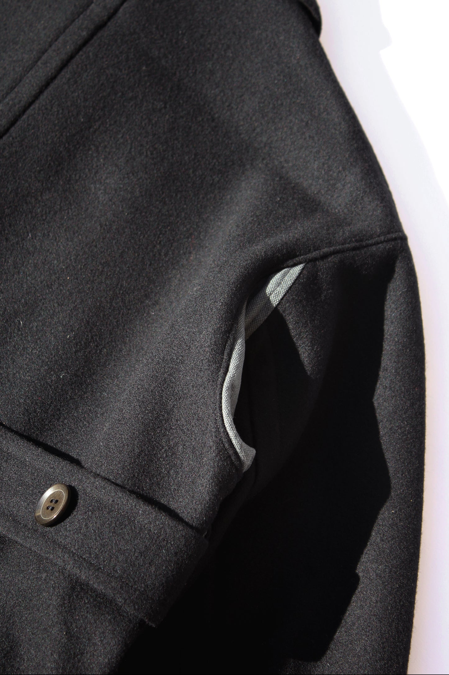 Y's WOOL CASHMERE OPEN-ARM BELT JACKET BLACK