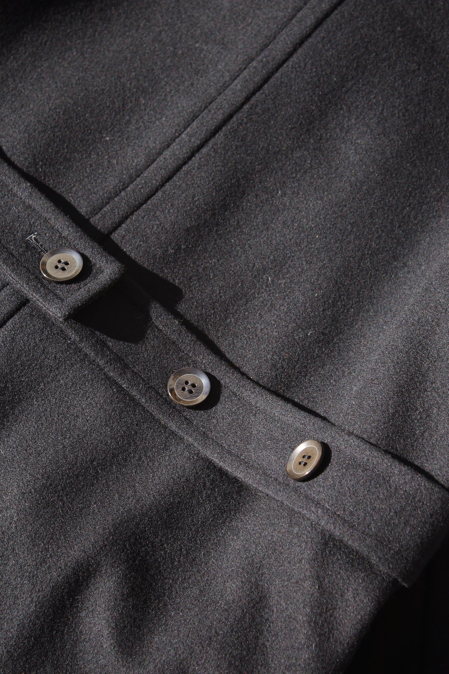 Y's WOOL CASHMERE OPEN-ARM BELT JACKET BLACK