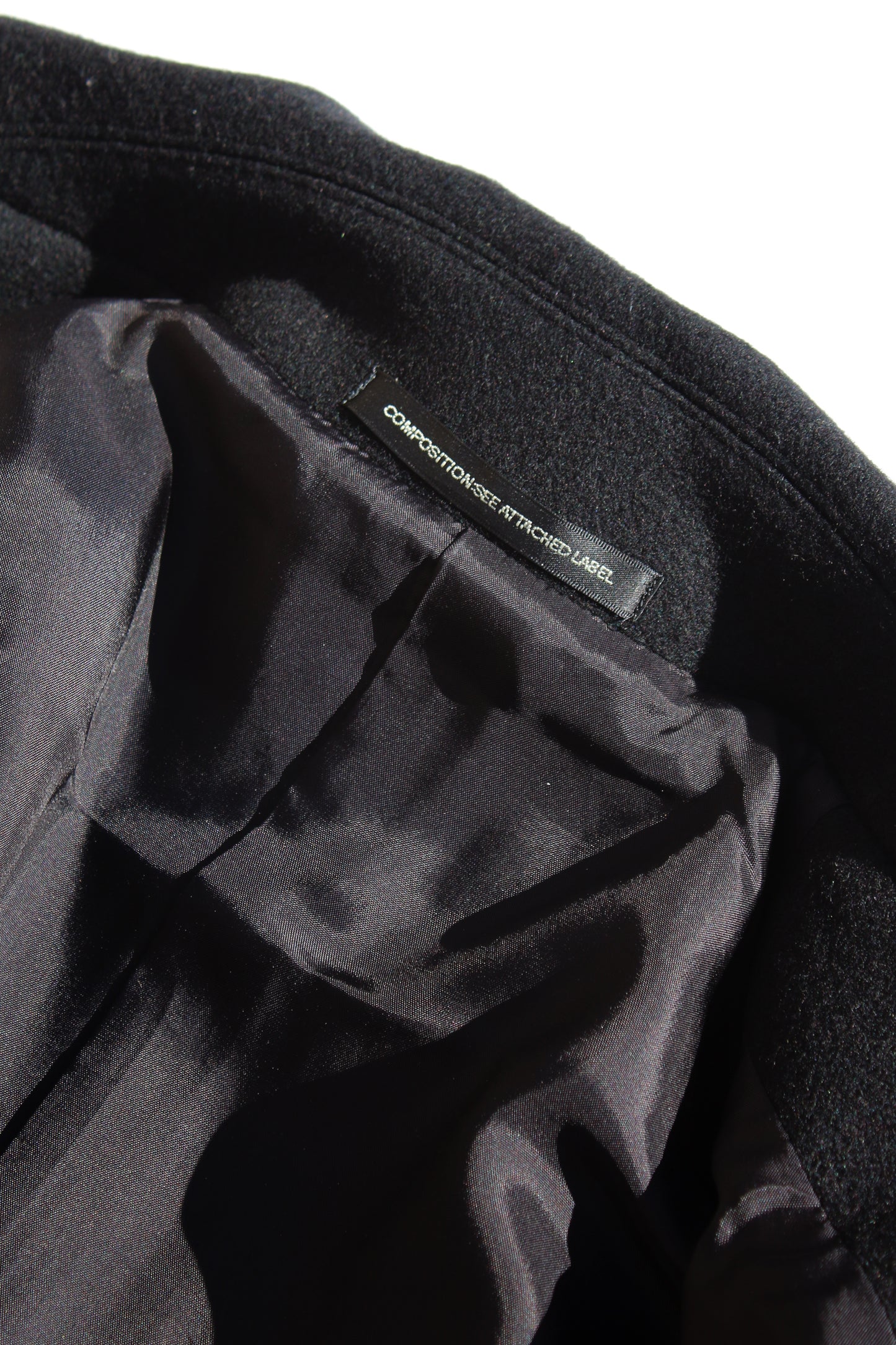 Y's WOOL CASHMERE OPEN-ARM BELT JACKET BLACK