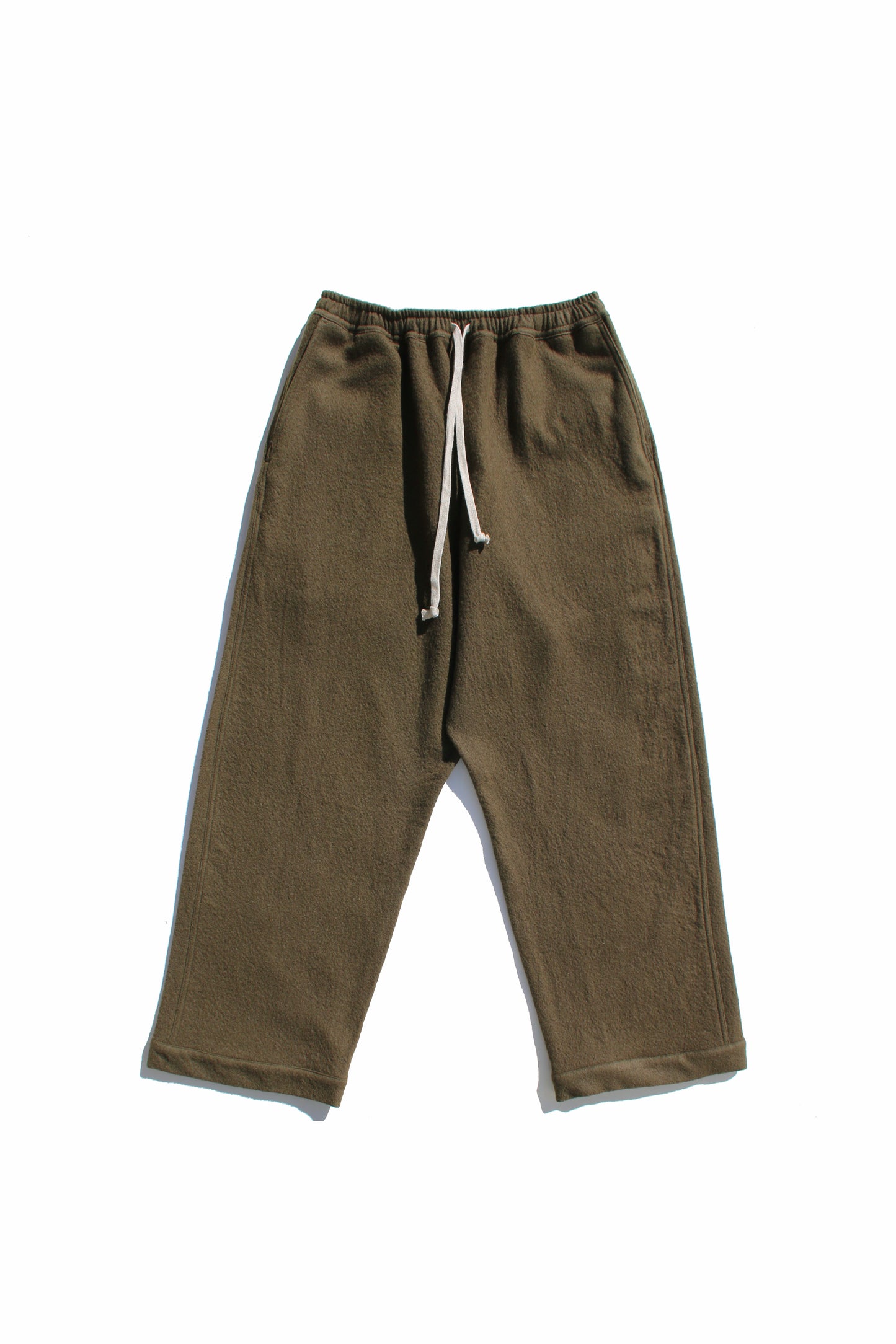 O PROJECT TEDDY WOOL TWILL JOGGING TROUSERS - ARMY GREEN
