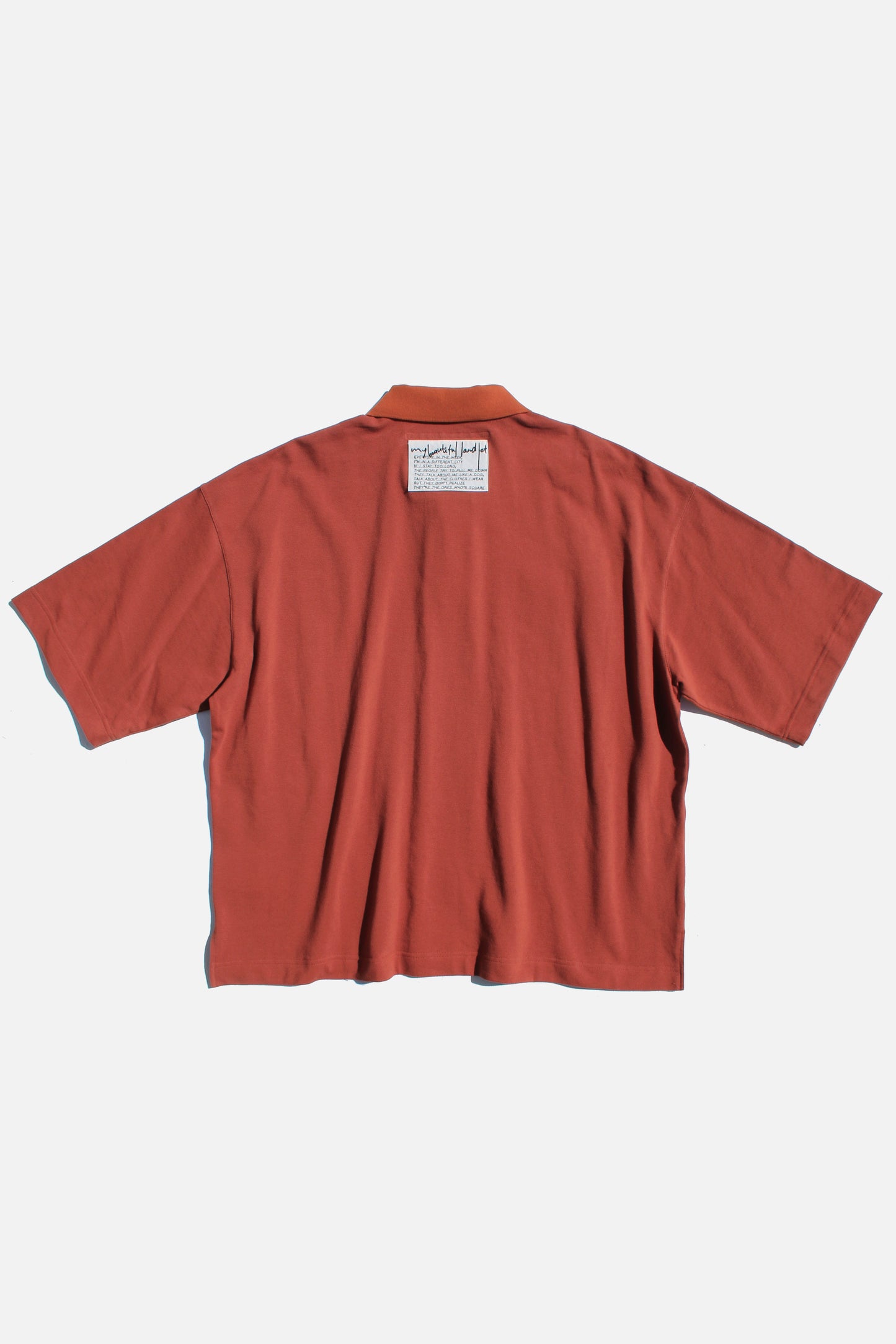 MY BEAUTIFUL LANDLET SEED STITCH SS POLO TEE - ORANGE