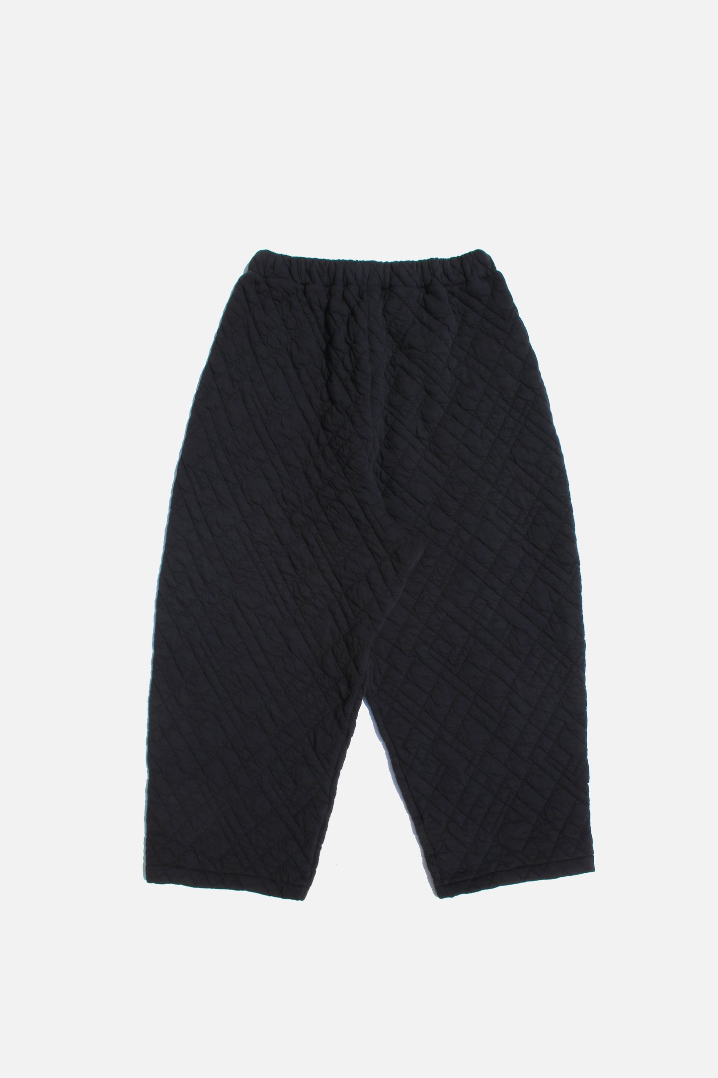 MY BEAUTIFUL LANDLET QUILTED JACQUARD EASY WIDE PANTS - BLACK