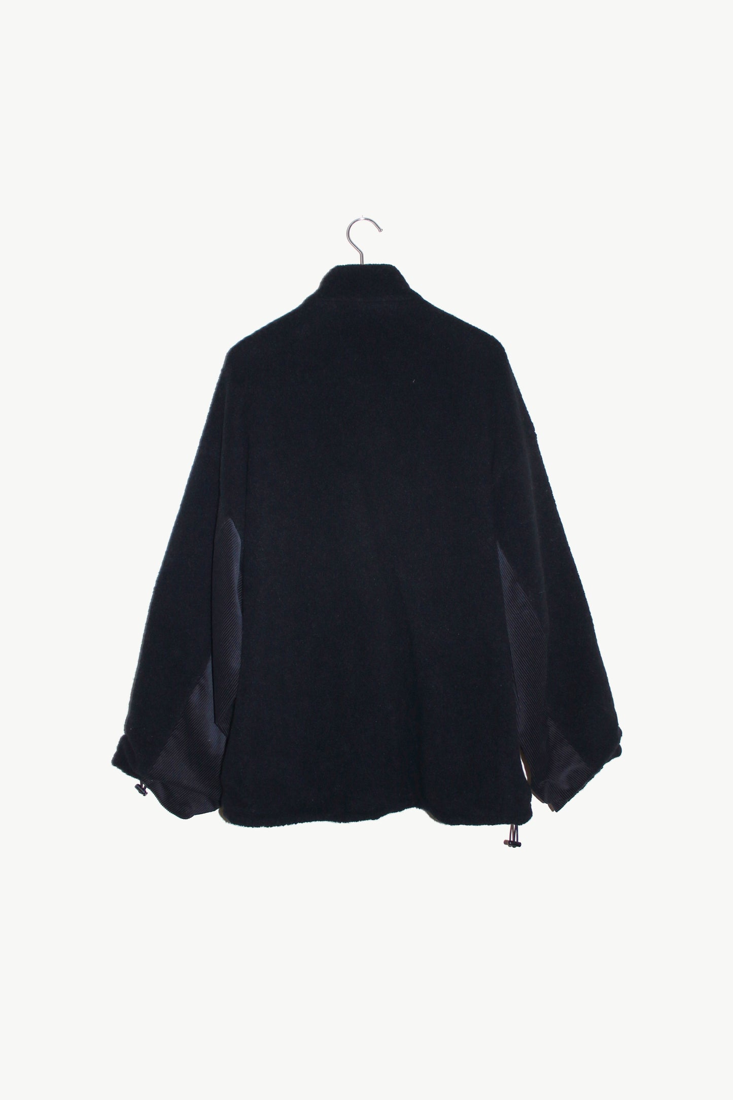 VOAAOV BISHU ANGORA PILE JERSEY REVERSIBLE BOA JACKET - BLACK