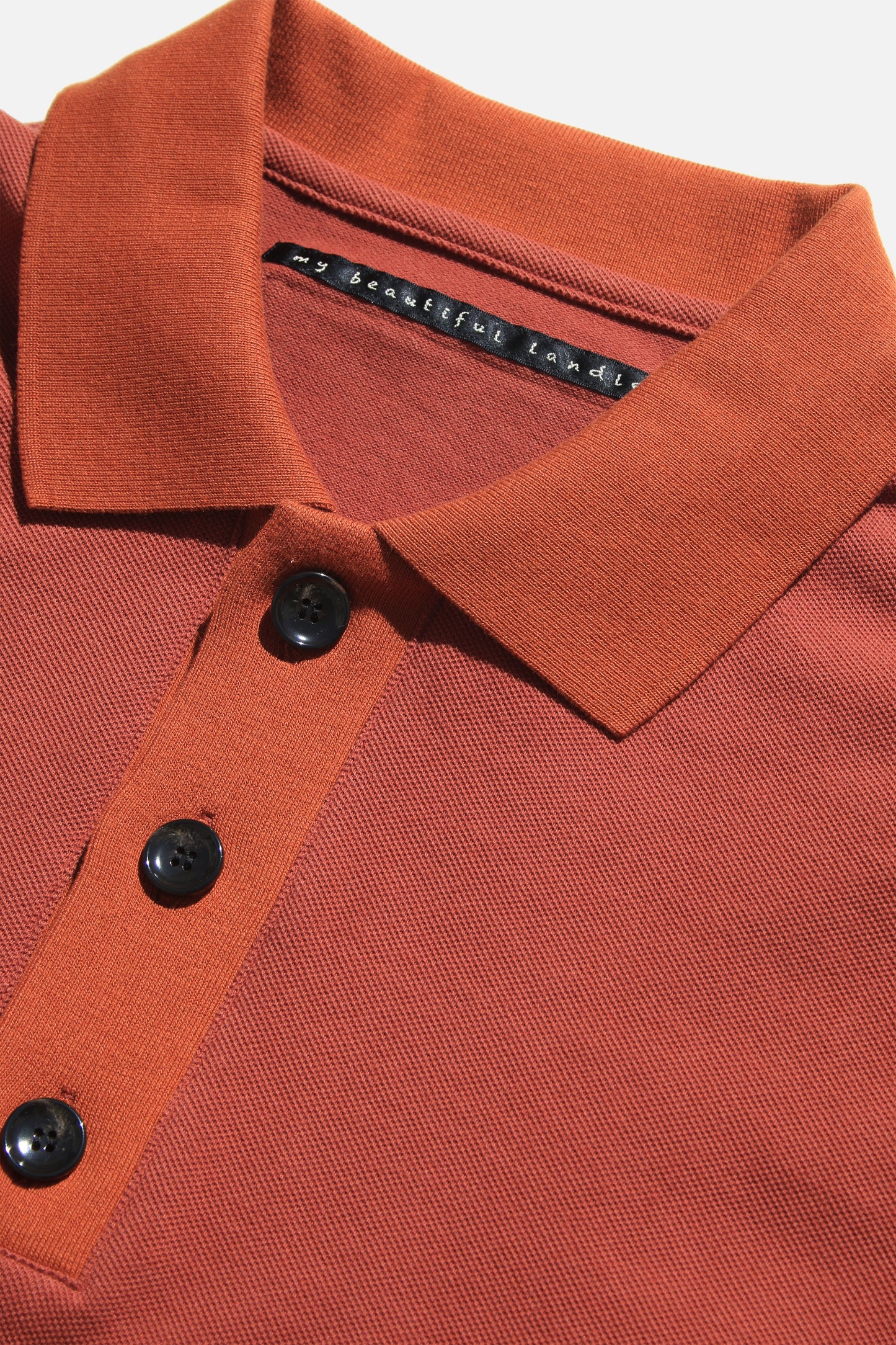 MY BEAUTIFUL LANDLET SEED STITCH SS POLO TEE - ORANGE