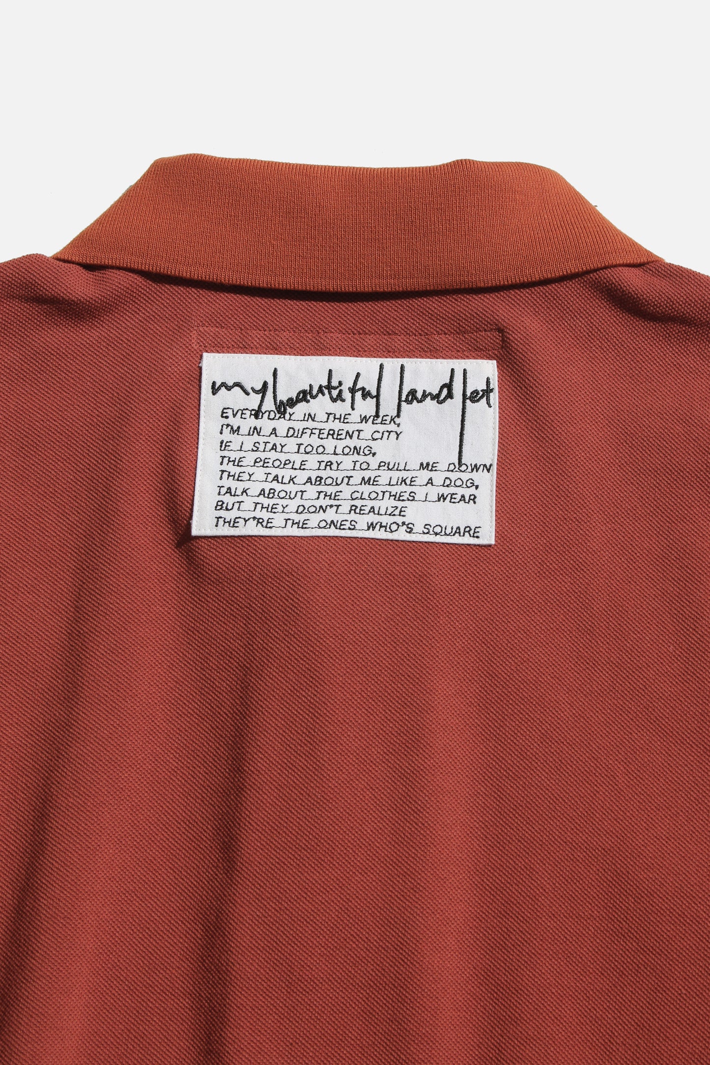 MY BEAUTIFUL LANDLET SEED STITCH SS POLO TEE - ORANGE