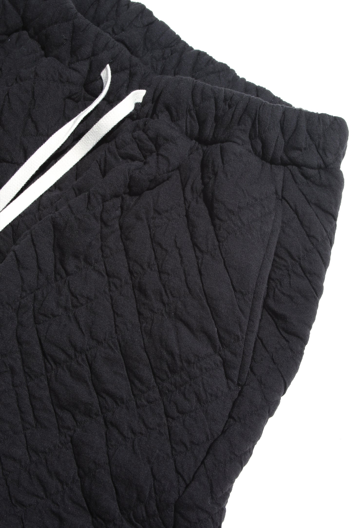 MY BEAUTIFUL LANDLET QUILTED JACQUARD EASY WIDE PANTS - BLACK