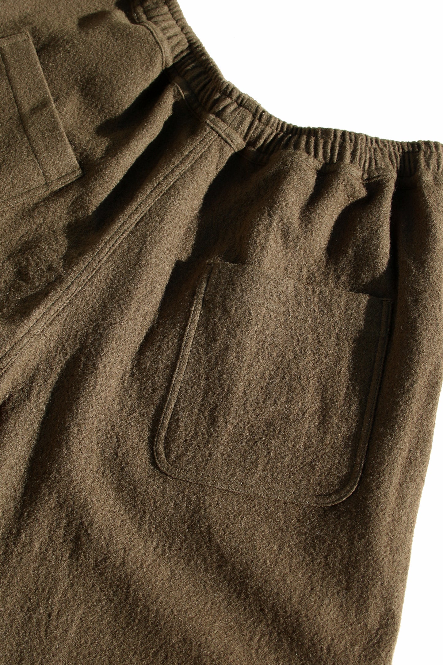 O PROJECT TEDDY WOOL TWILL JOGGING TROUSERS - ARMY GREEN