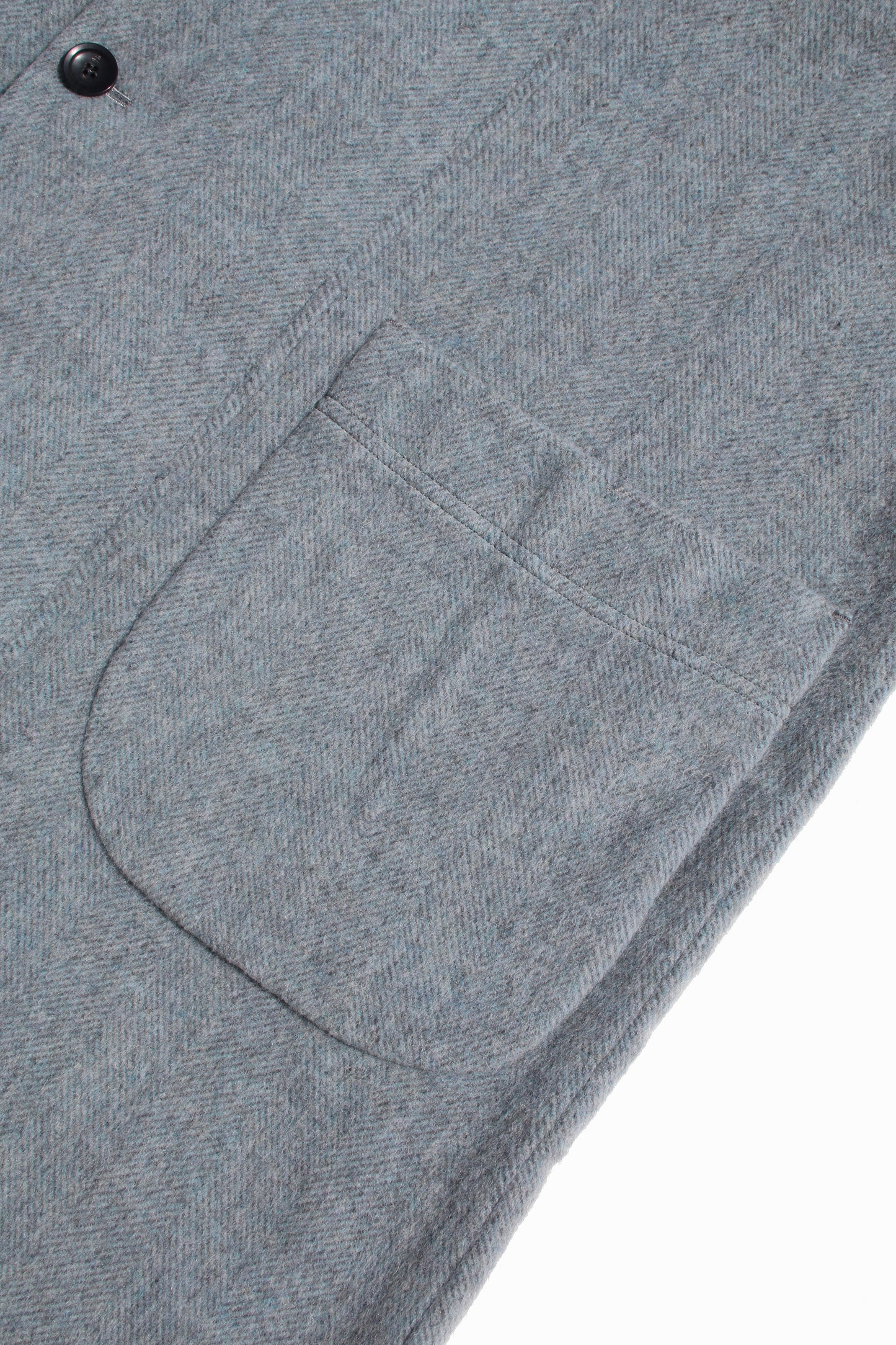 VOAAOV RECYCLE HERRINGBONE BLANKET COAT - BLUE