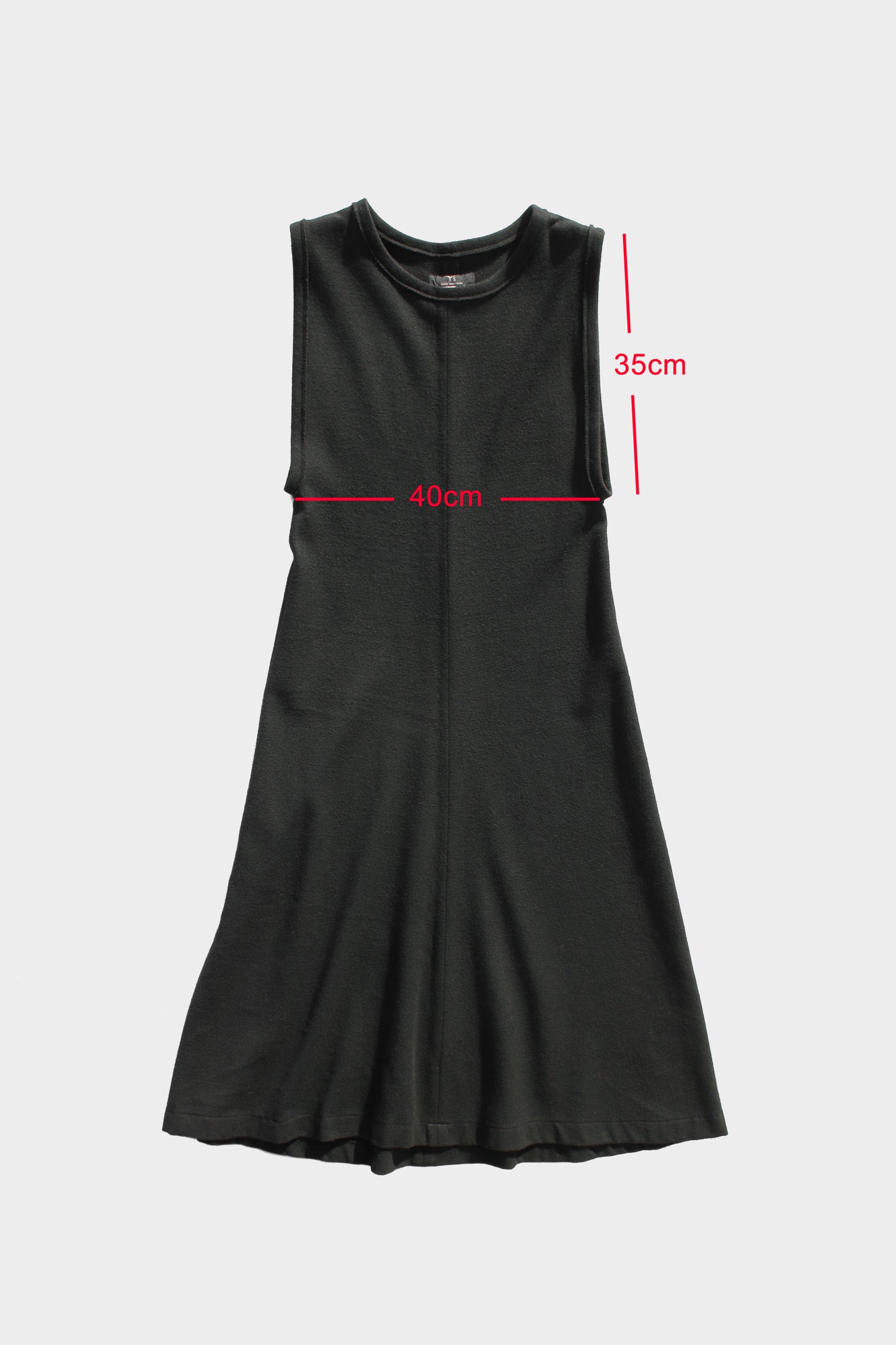 Y's NO SLEEVES WOOL DRESS BLACK