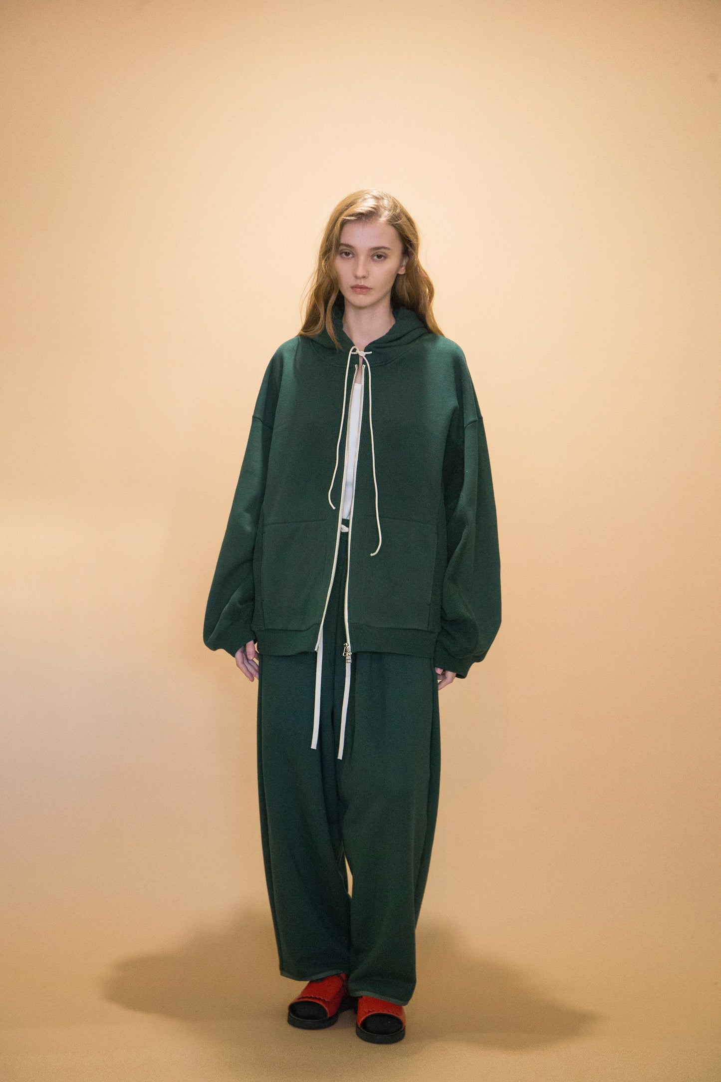 MY BEAUTIFUL LANDLET 30/7 TIGHT TENSION FLEECE FABRIC ZIP SWEAT HOODIE