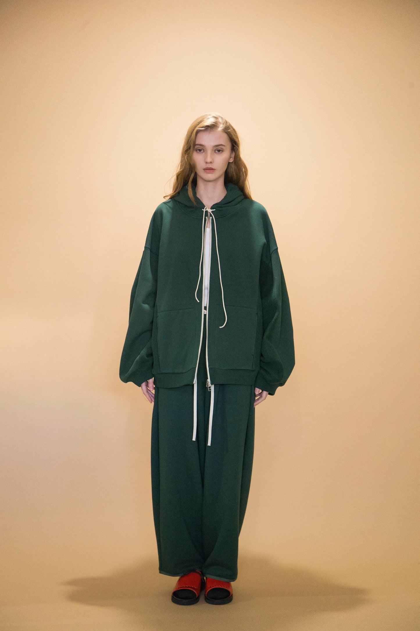 MY BEAUTIFUL LANDLET 30/7 TIGHT TENSION FLEECE FABRIC ZIP SWEAT HOODIE