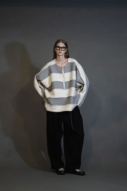 MY BEAUTIFUL LANDLET NAPPING BRUSHED FRENCH TERRY PULLOVER - GREY